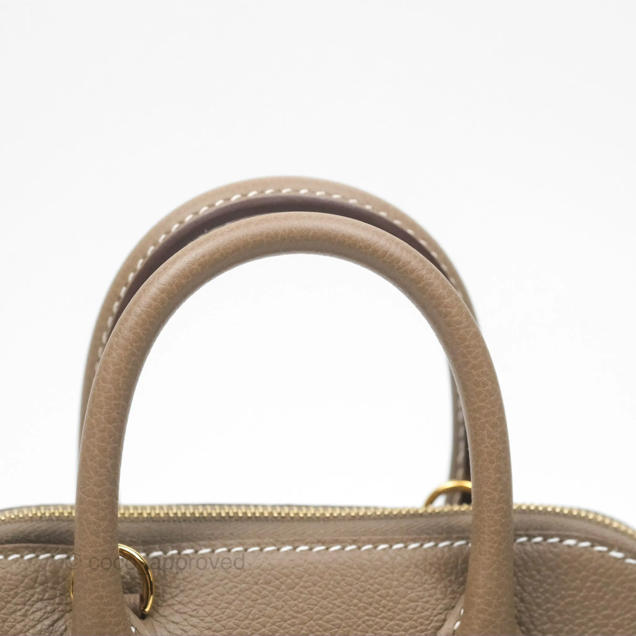 Herms Bolide Mini 1923 Etoupe Evercolor Gold Hardware