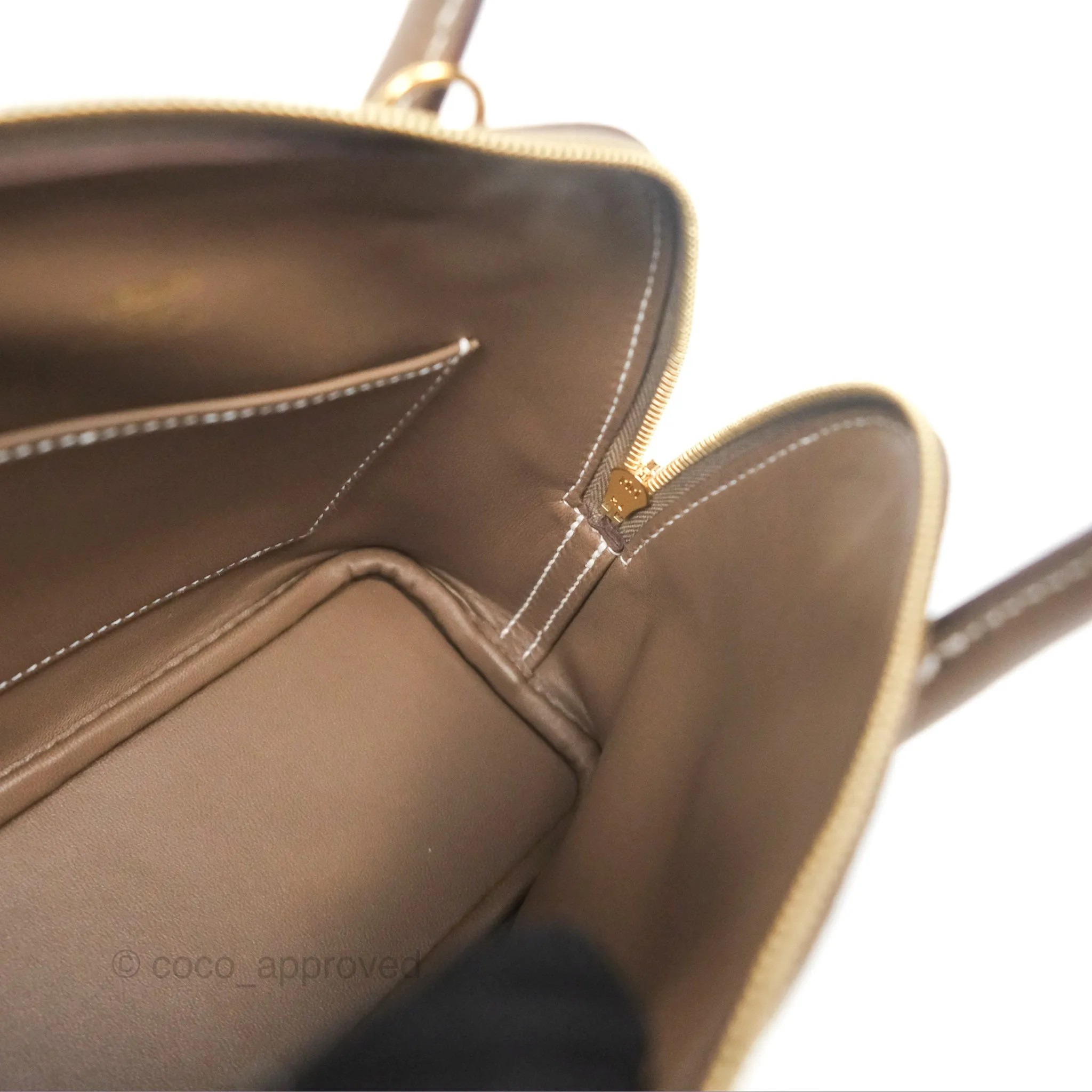 Herms Bolide Mini 1923 Etoupe Evercolor Gold Hardware
