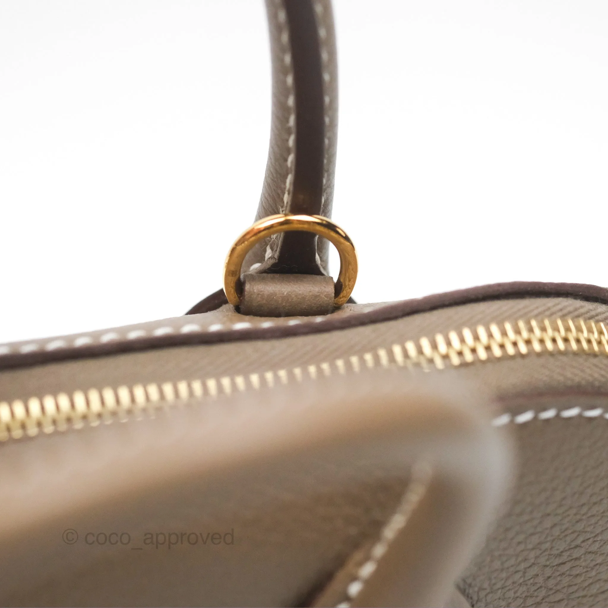 Herms Bolide Mini 1923 Etoupe Evercolor Gold Hardware
