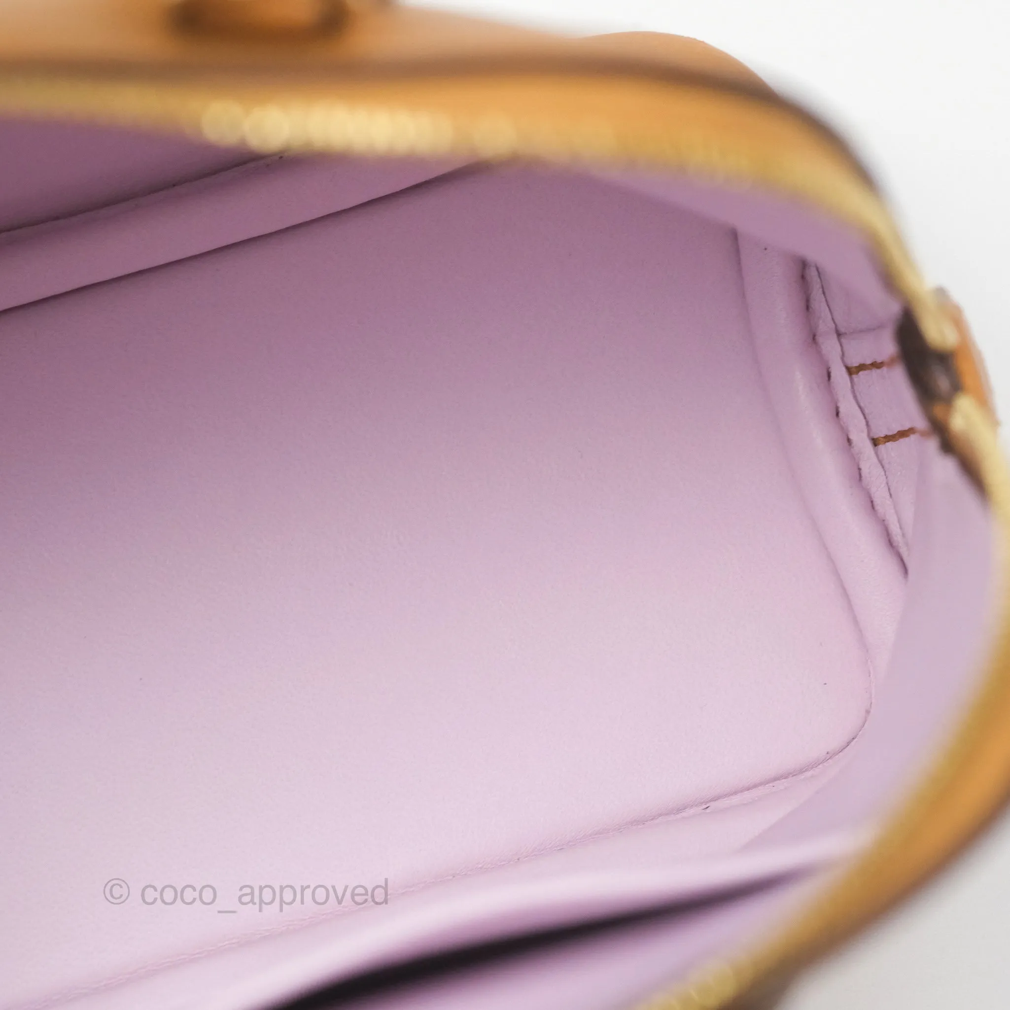 Herms Bolide Mini 1923 Evercolor Caramel 28/ Mauve Pale 09 Gold Hardware