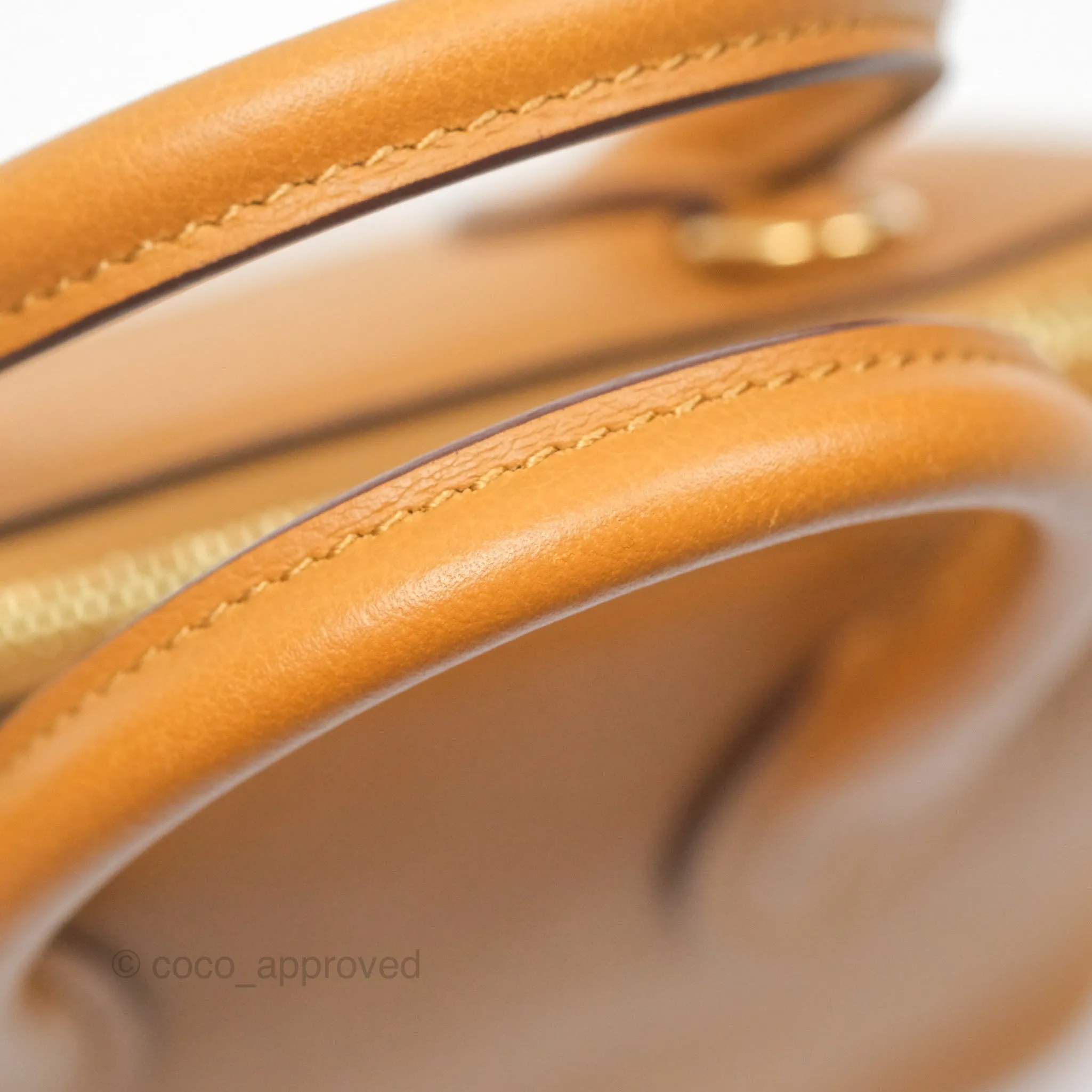 Herms Bolide Mini 1923 Evercolor Caramel 28/ Mauve Pale 09 Gold Hardware