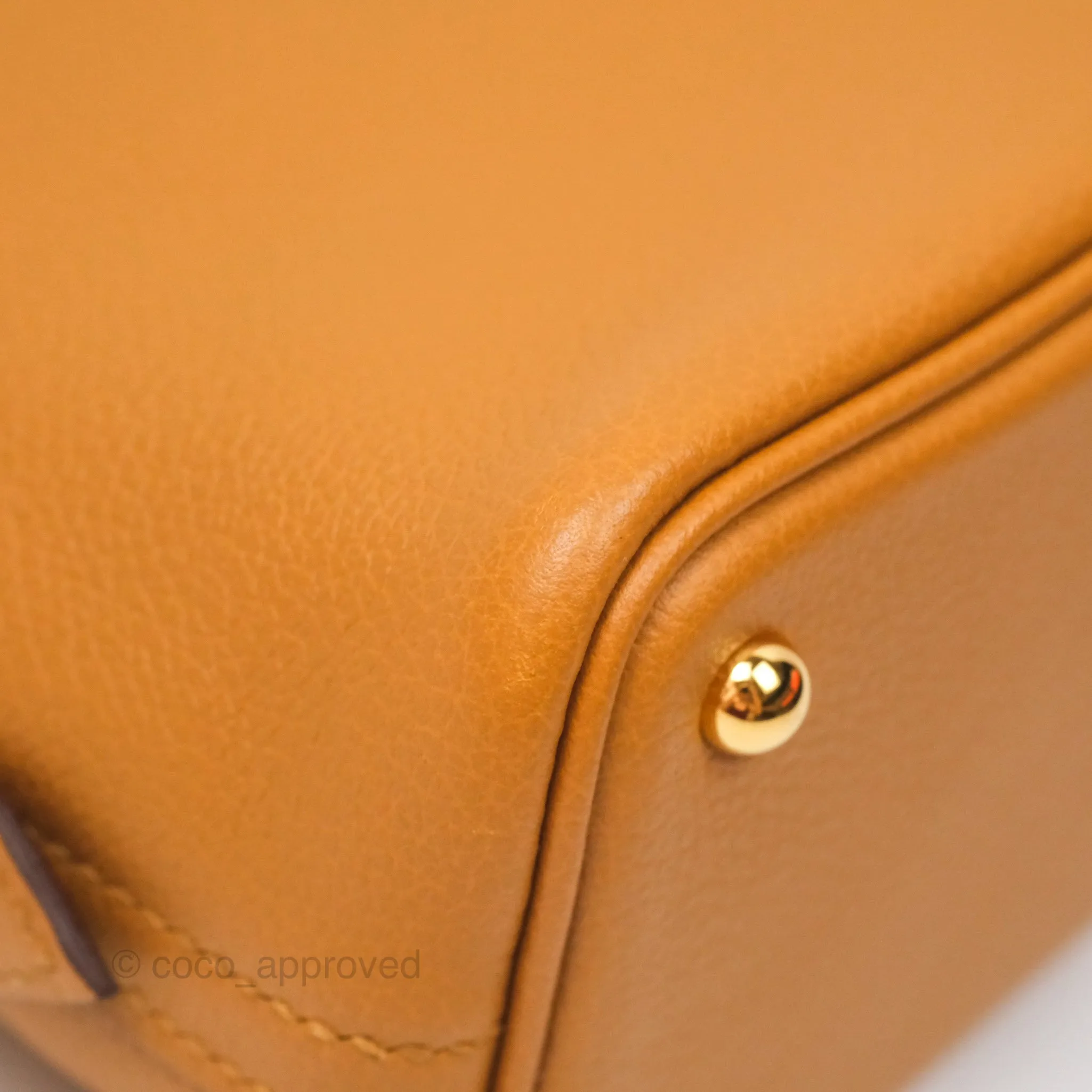 Herms Bolide Mini 1923 Evercolor Caramel 28/ Mauve Pale 09 Gold Hardware