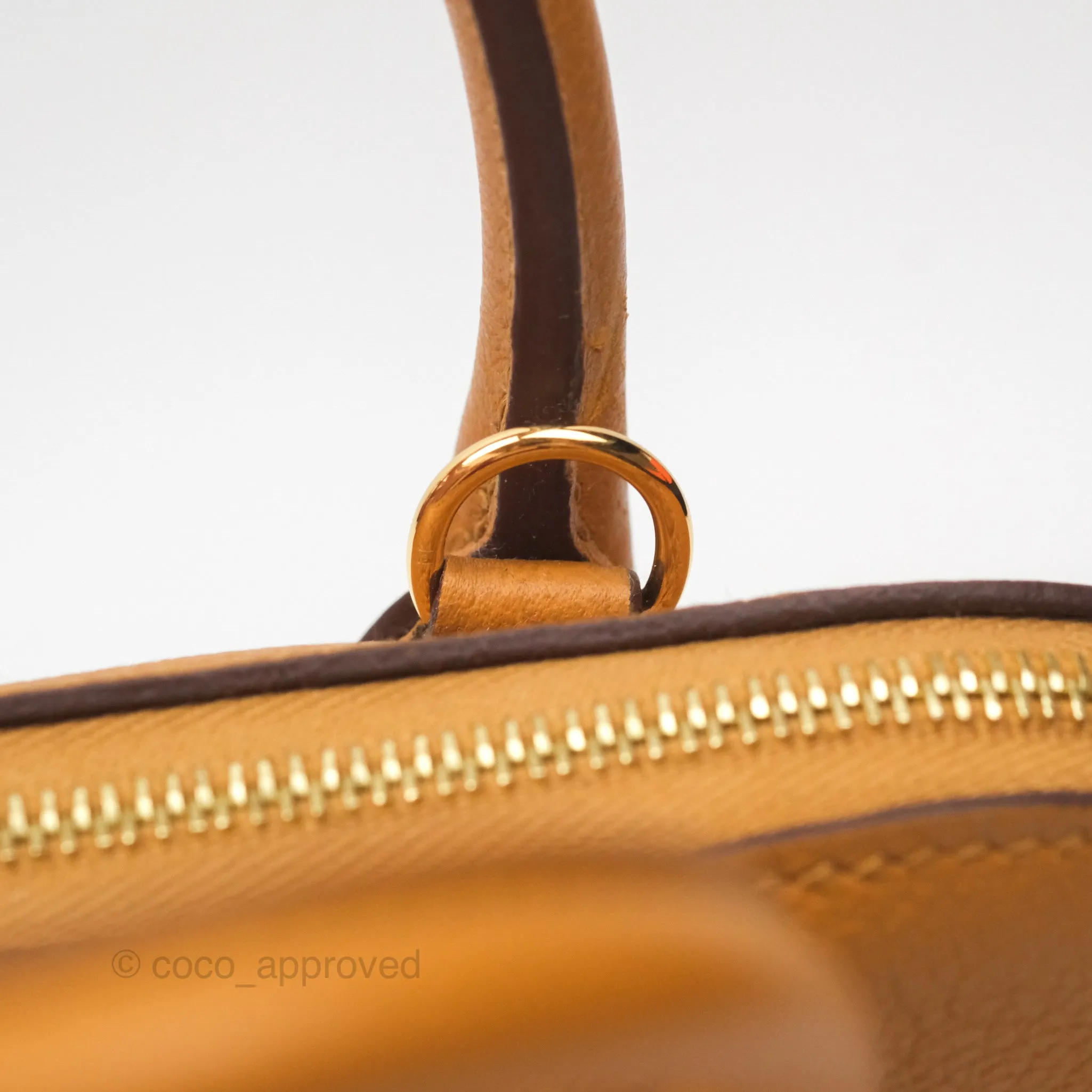 Herms Bolide Mini 1923 Evercolor Caramel 28/ Mauve Pale 09 Gold Hardware