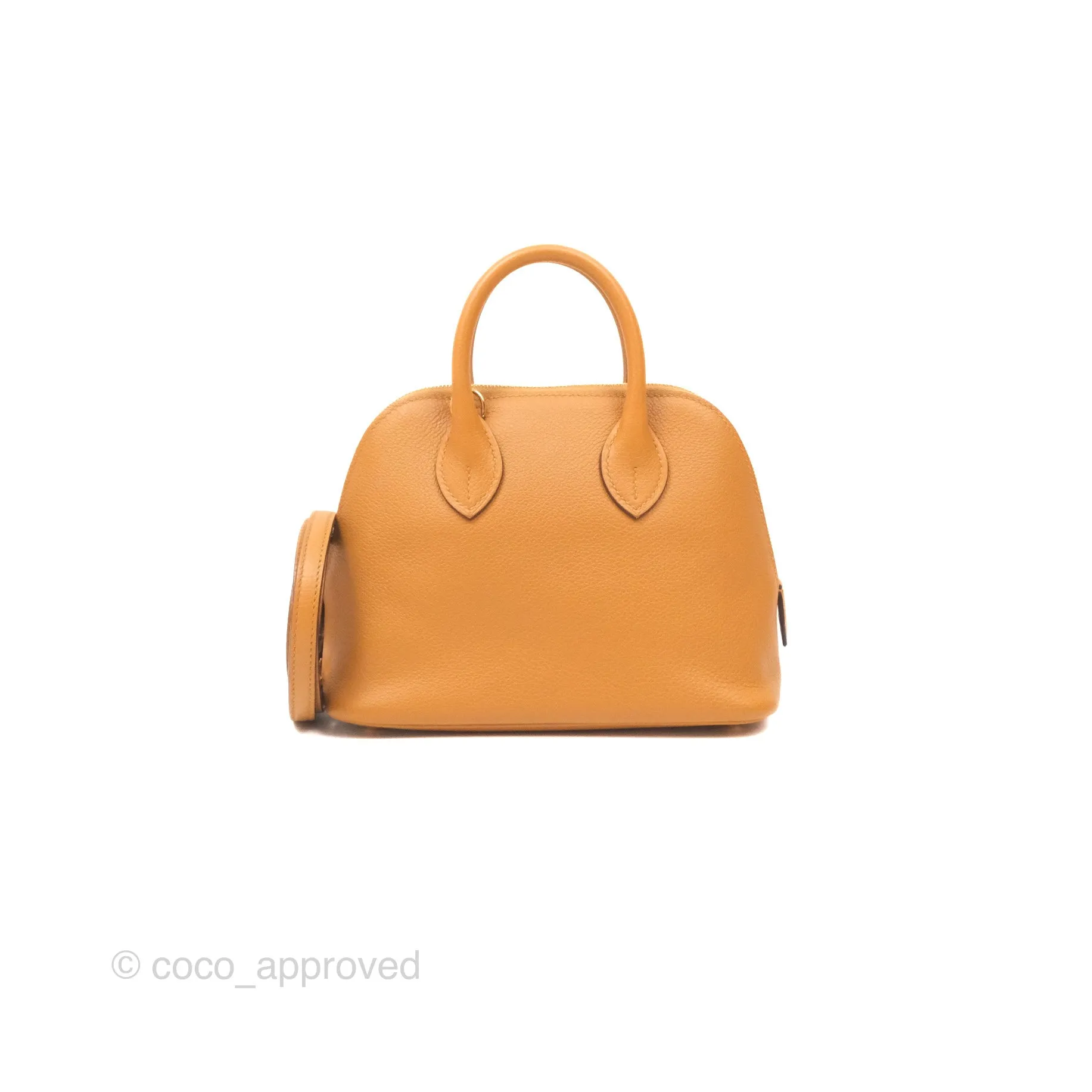 Herms Bolide Mini 1923 Evercolor Caramel 28/ Mauve Pale 09 Gold Hardware