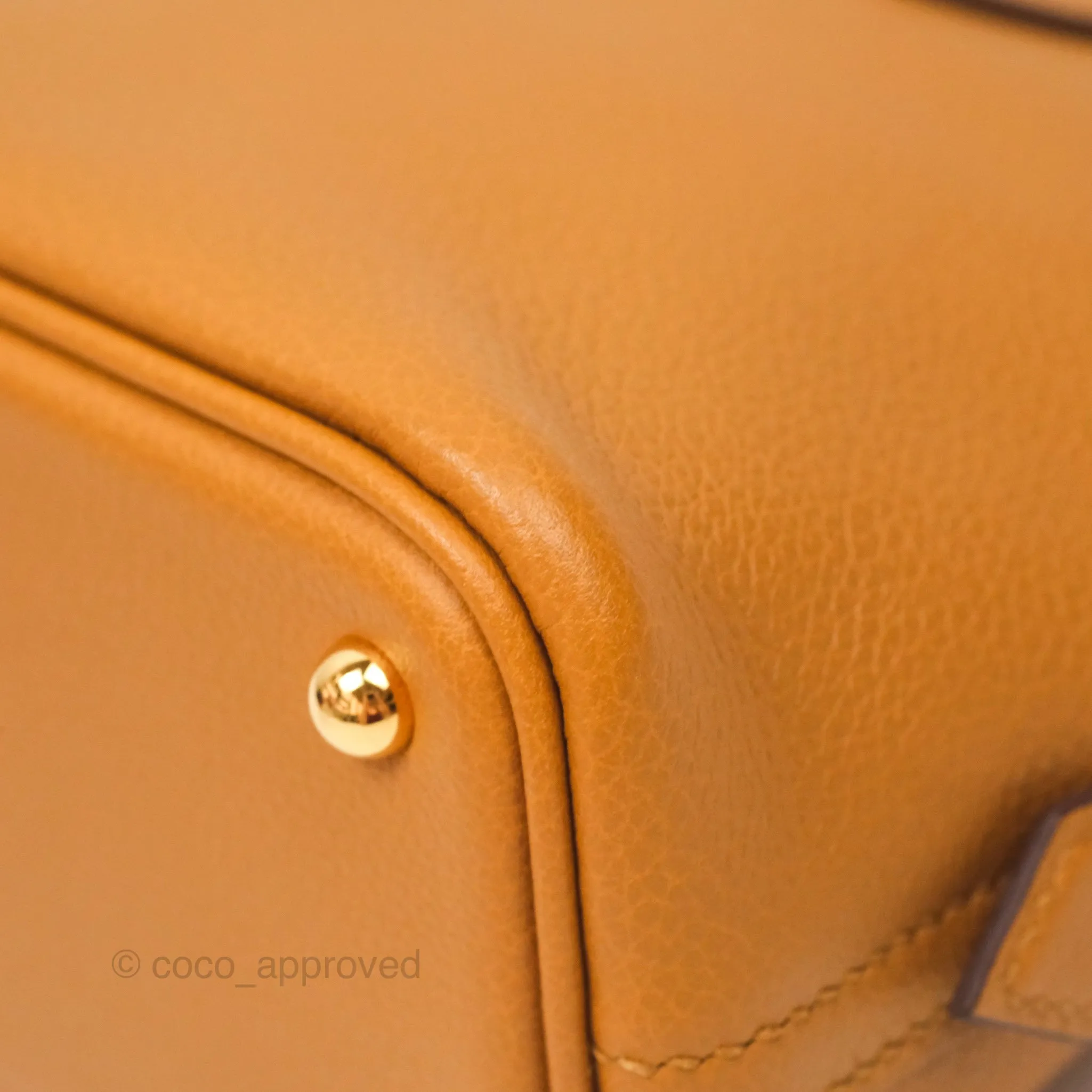 Herms Bolide Mini 1923 Evercolor Caramel 28/ Mauve Pale 09 Gold Hardware