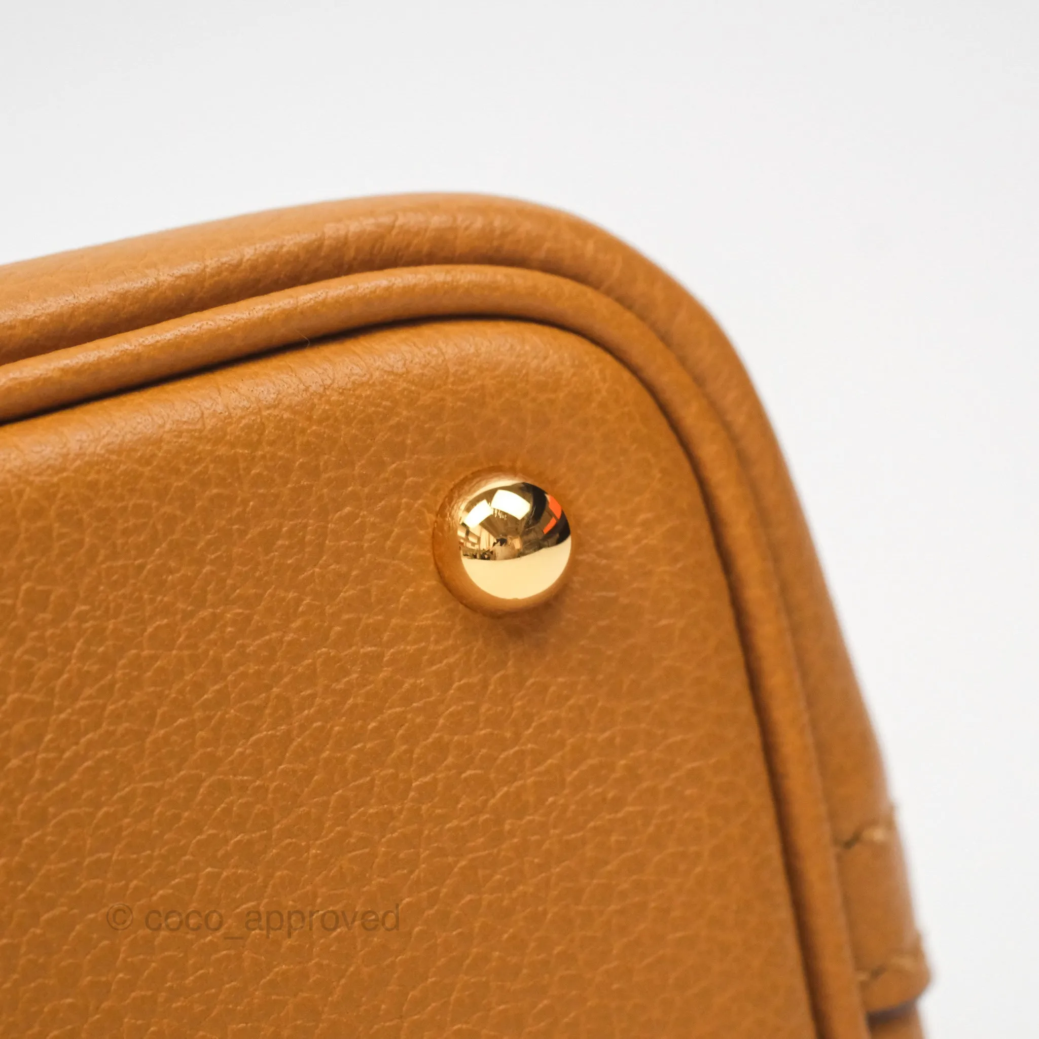 Herms Bolide Mini 1923 Evercolor Caramel 28/ Mauve Pale 09 Gold Hardware