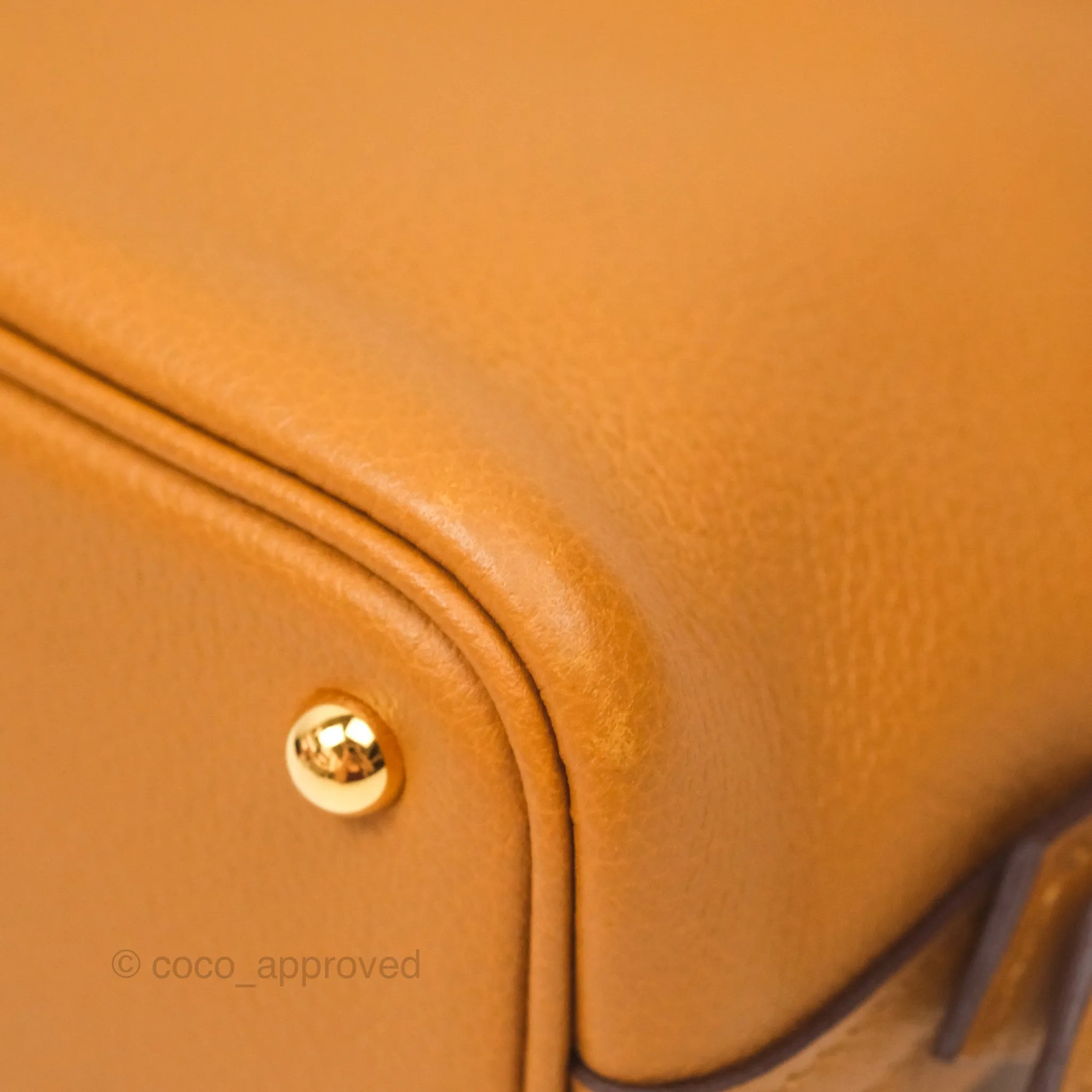 Herms Bolide Mini 1923 Evercolor Caramel 28/ Mauve Pale 09 Gold Hardware