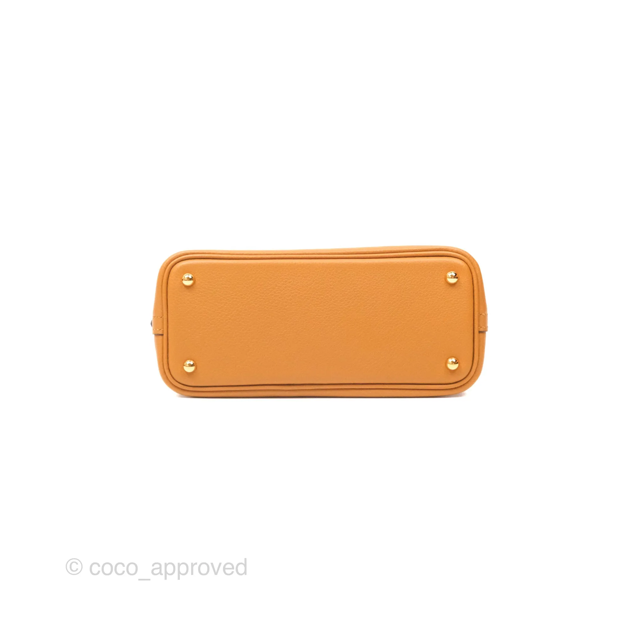 Herms Bolide Mini 1923 Evercolor Caramel 28/ Mauve Pale 09 Gold Hardware