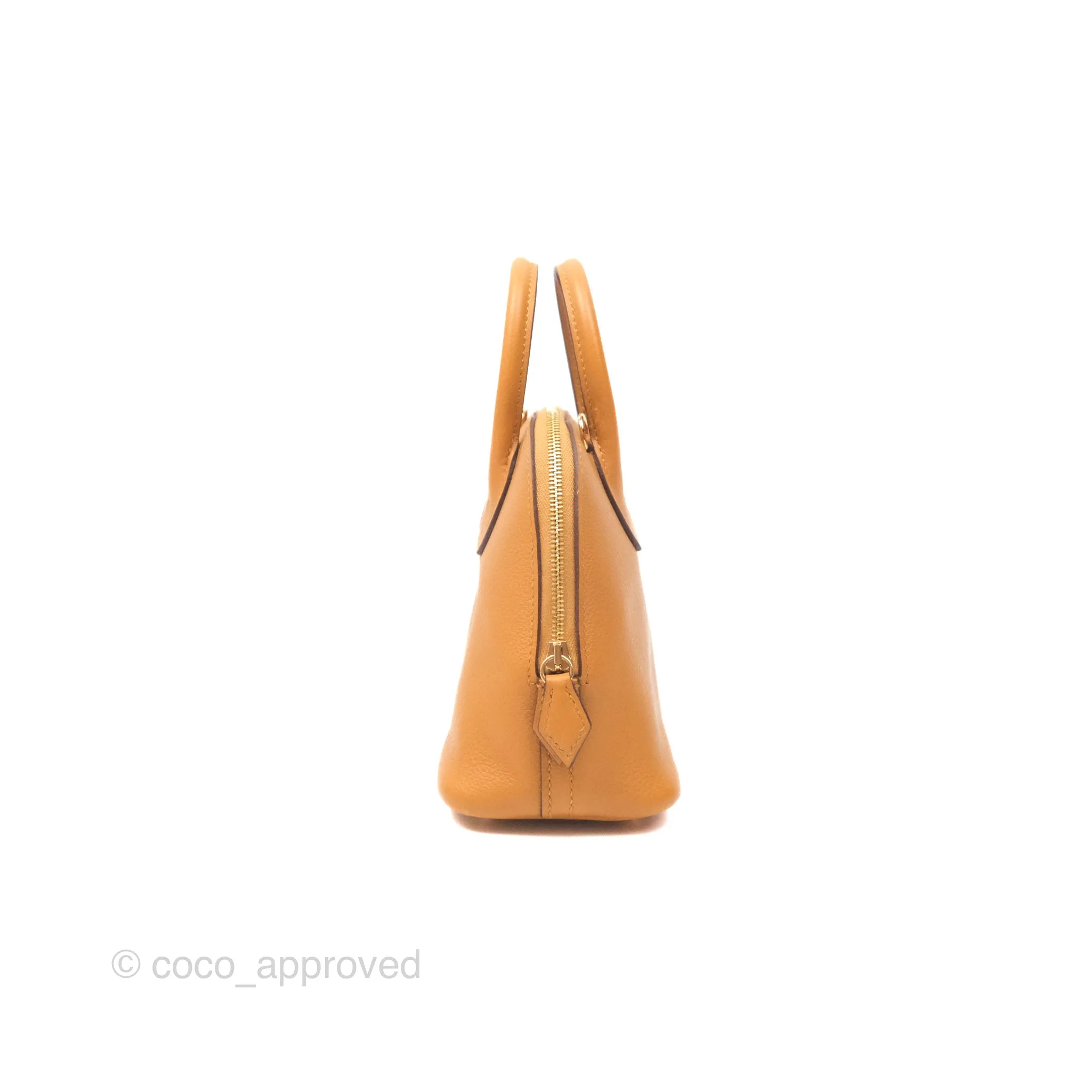 Herms Bolide Mini 1923 Evercolor Caramel 28/ Mauve Pale 09 Gold Hardware