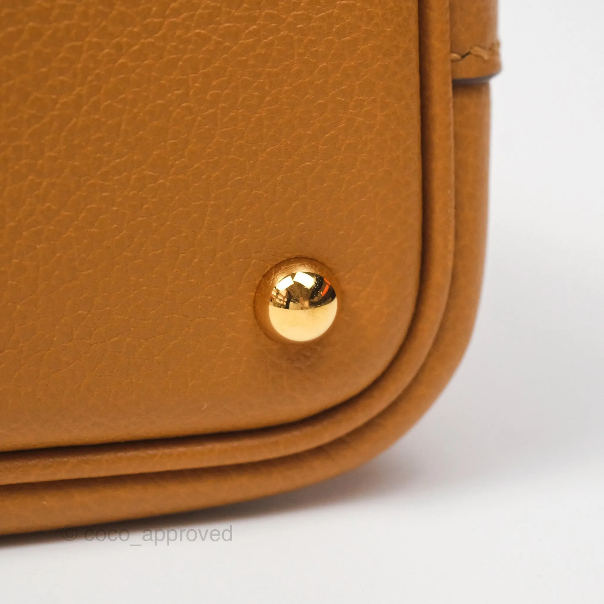 Herms Bolide Mini 1923 Evercolor Caramel 28/ Mauve Pale 09 Gold Hardware