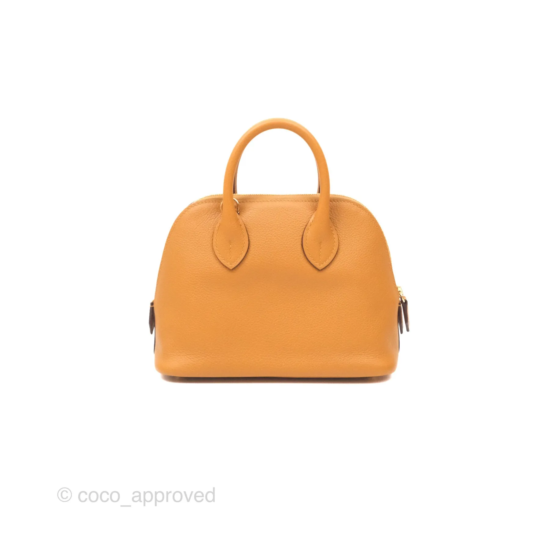Herms Bolide Mini 1923 Evercolor Caramel 28/ Mauve Pale 09 Gold Hardware