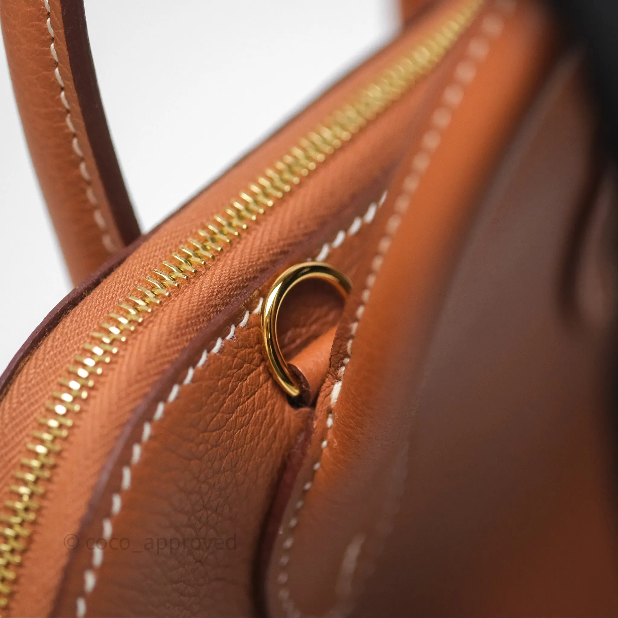 Herms Bolide Mini 1923 Gold 37 Evercolor Gold Hardware