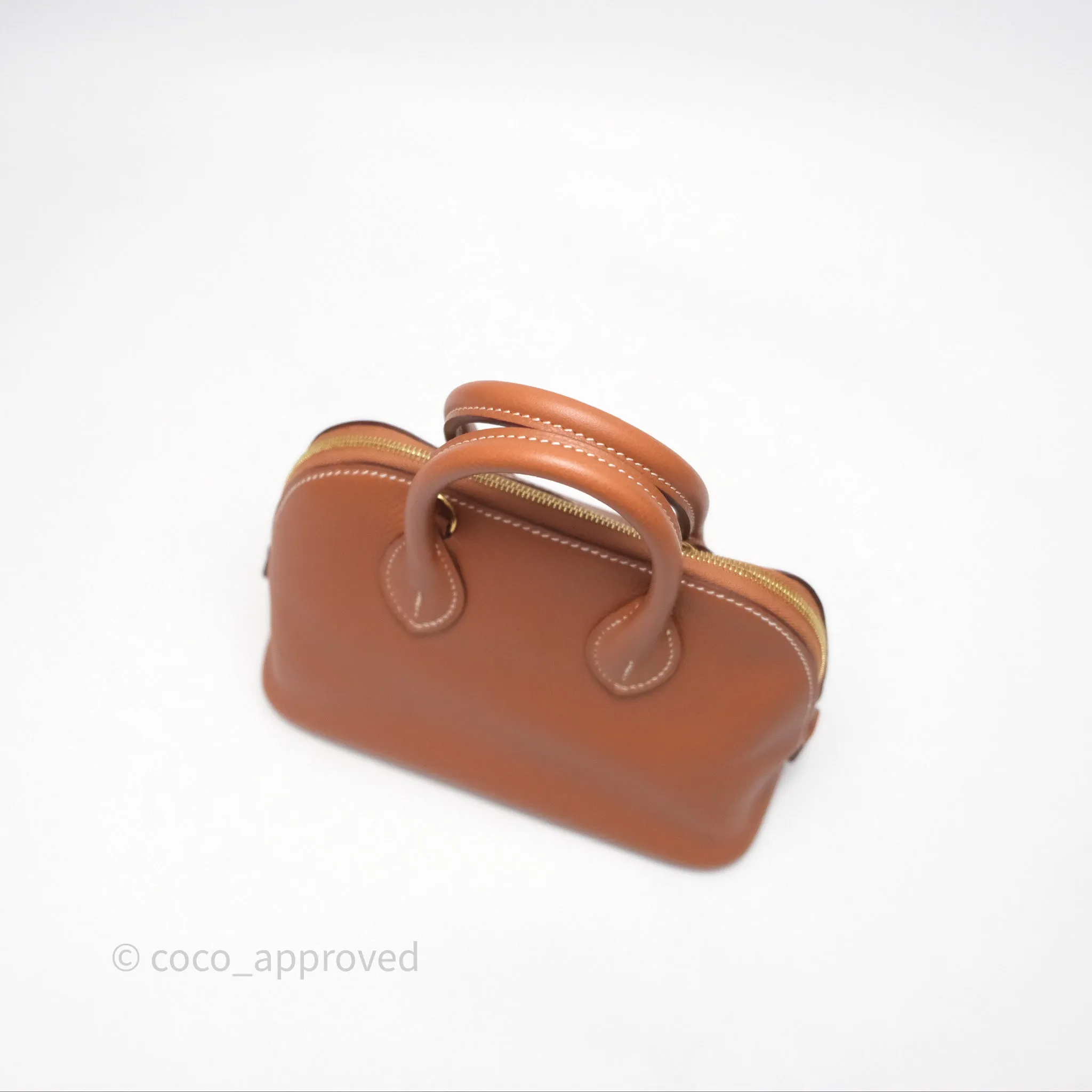 Herms Bolide Mini 1923 Gold 37 Evercolor Gold Hardware
