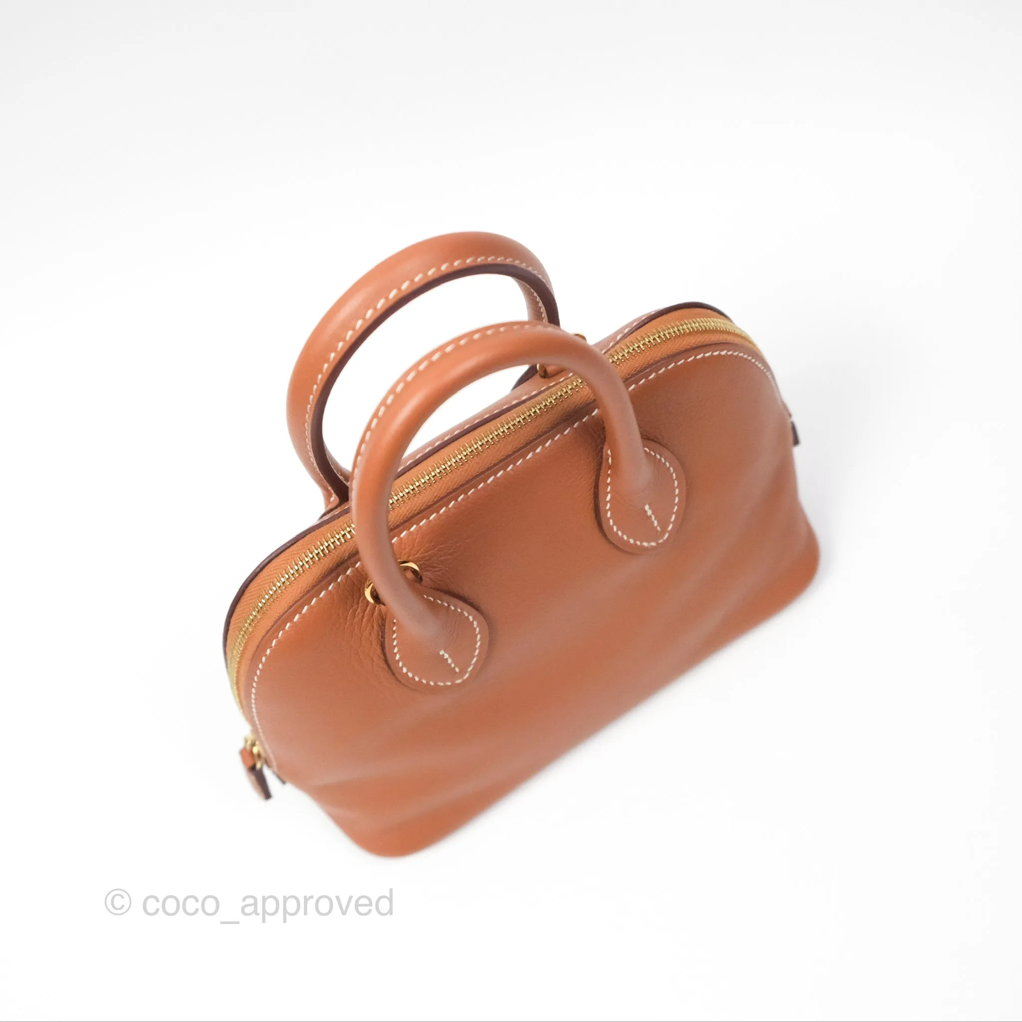 Herms Bolide Mini 1923 Gold Evercolor Gold Hardware