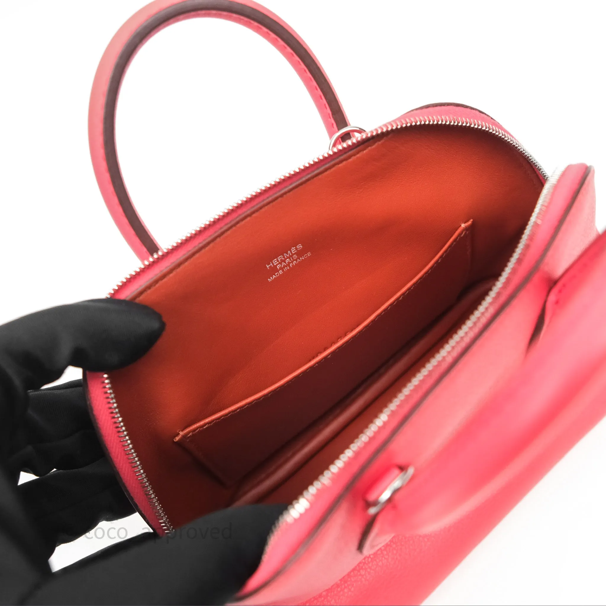 Herms Bolide Mini 1923 Rose Texas 0E/ Cuivre 6C Evercolor Palladium Hardware