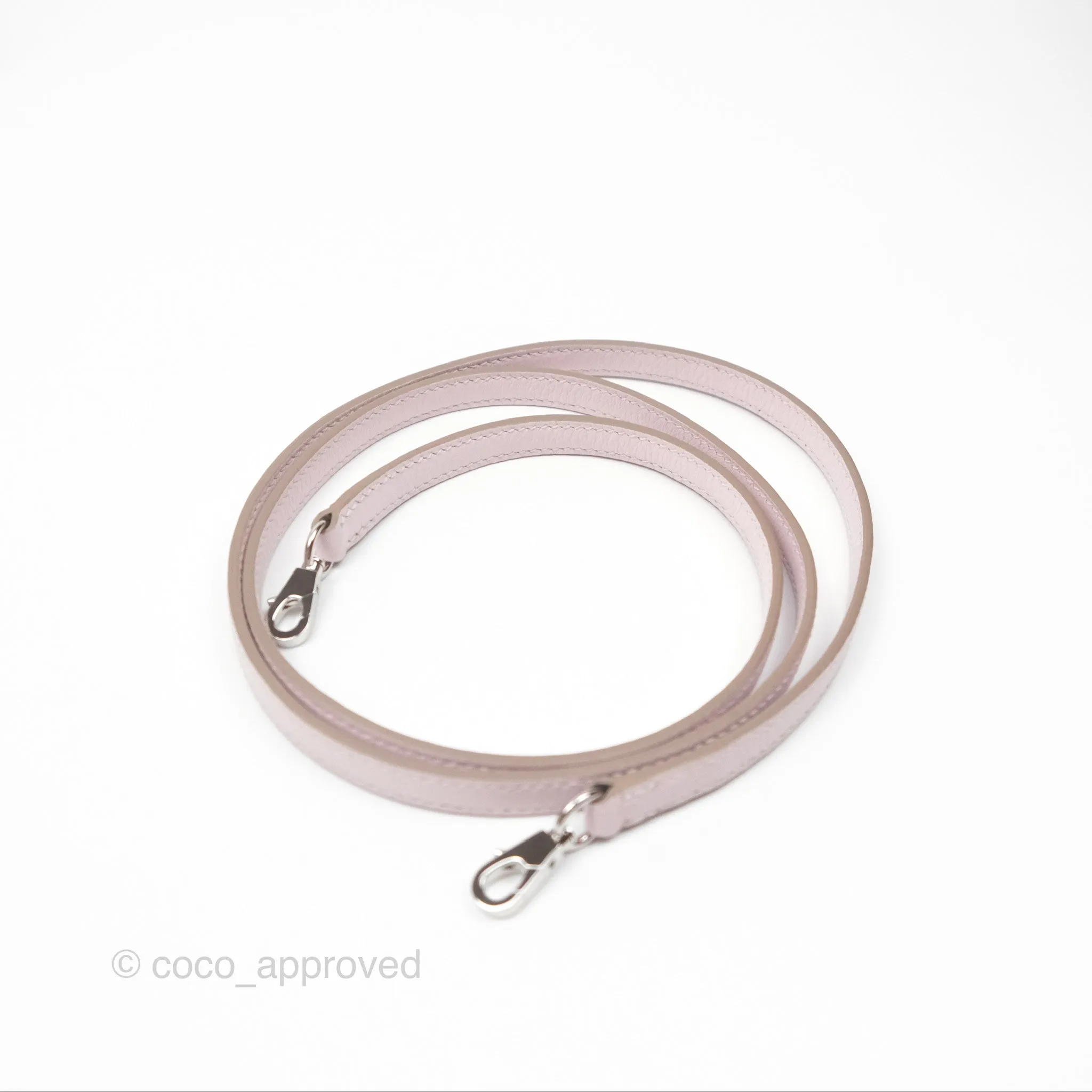 Herms Bolide Mini 1923 Verso Evercolor Mauve Pale 09/ Caramel 28 Palladium Hardware