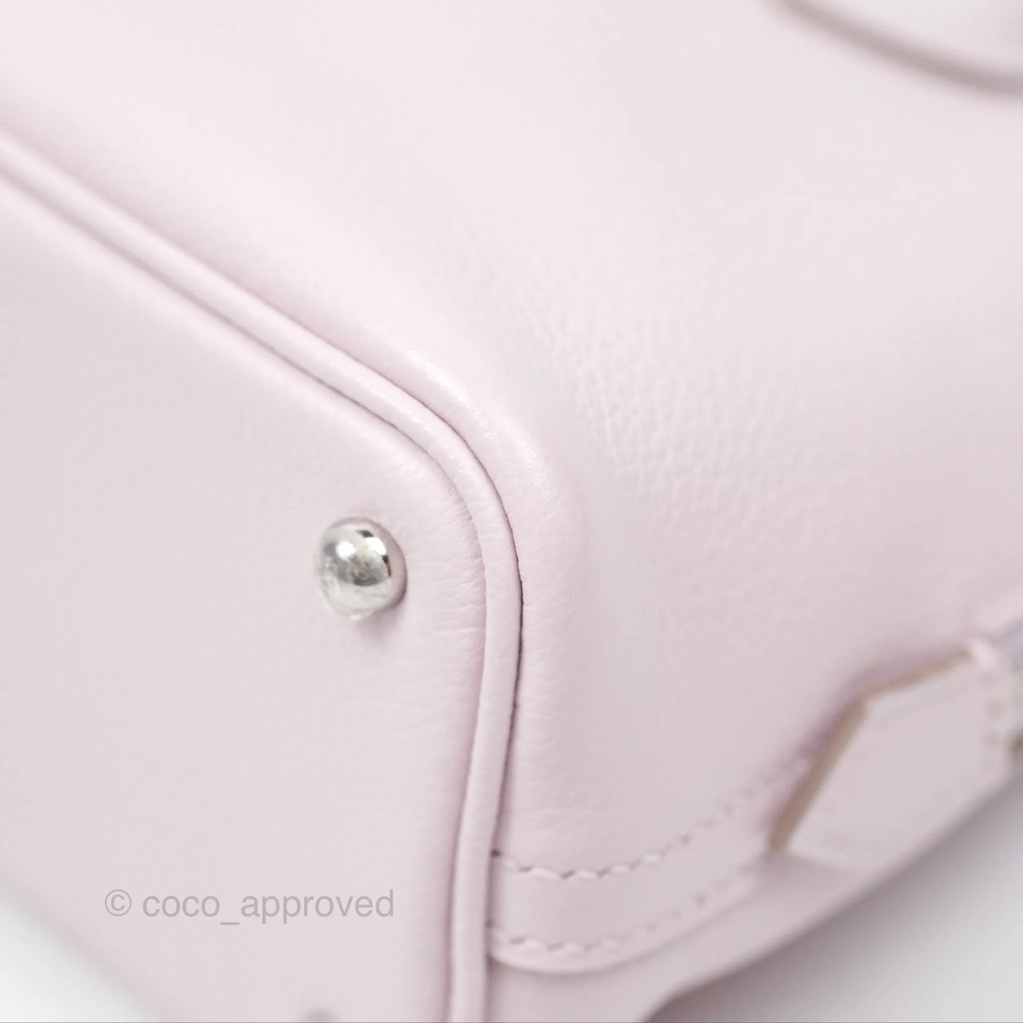 Herms Bolide Mini 1923 Verso Evercolor Mauve Pale 09/ Caramel 28 Palladium Hardware