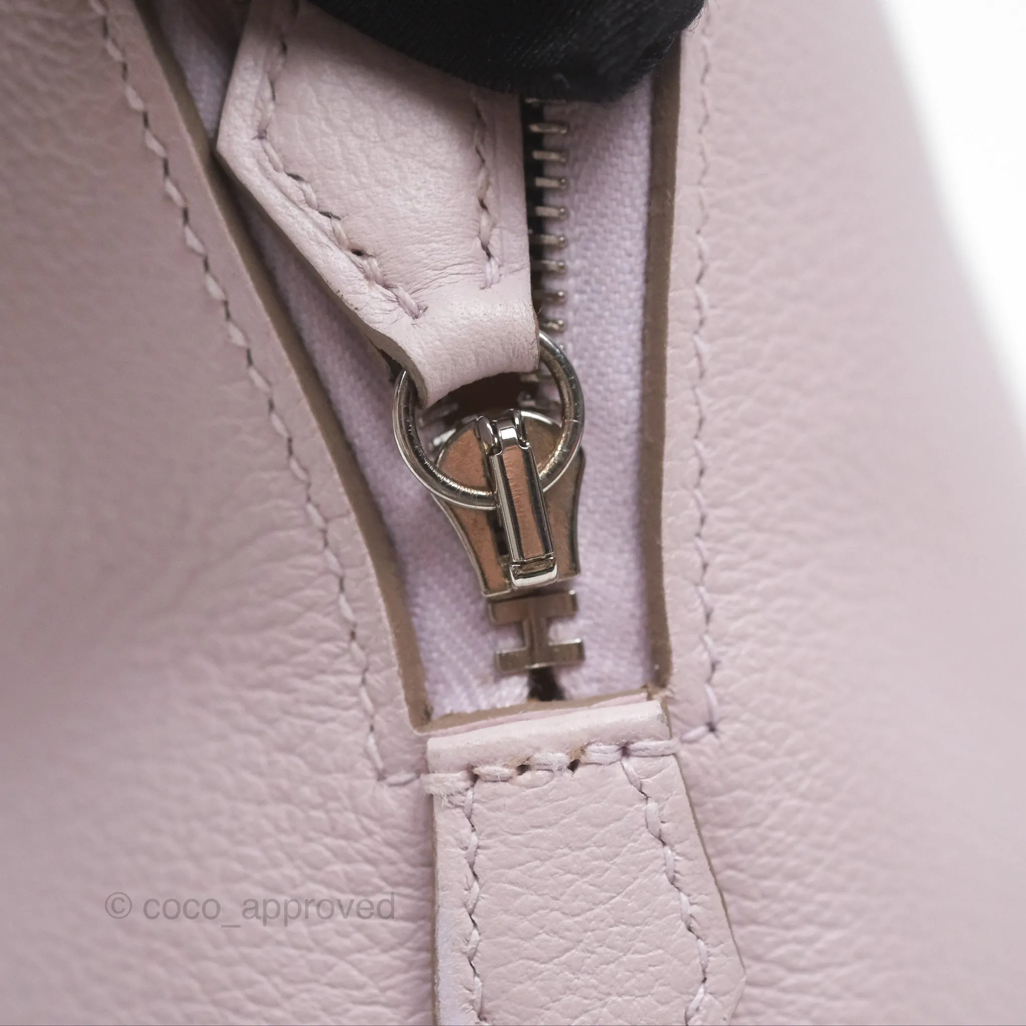 Herms Bolide Mini 1923 Verso Evercolor Mauve Pale 09/ Caramel 28 Palladium Hardware