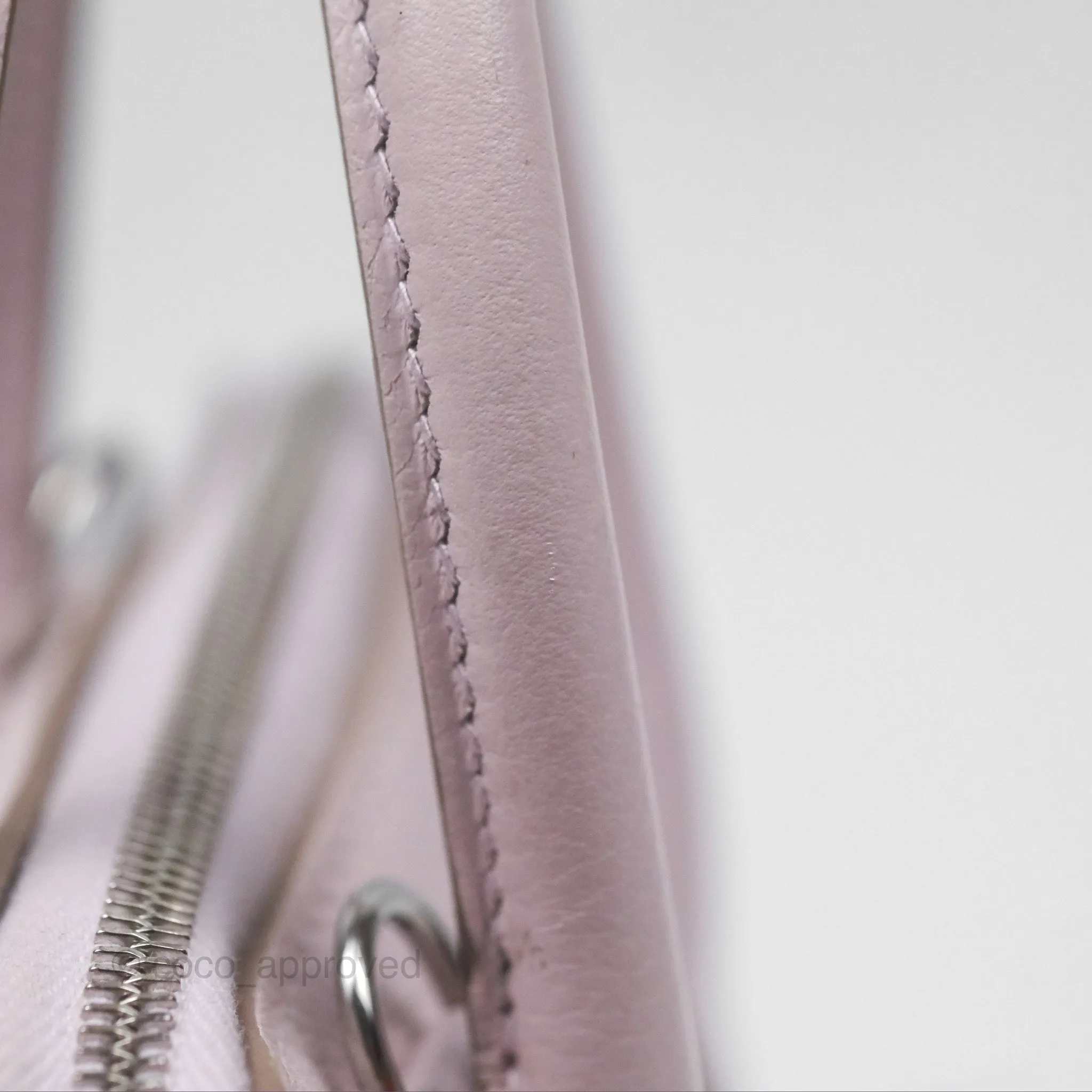 Herms Bolide Mini 1923 Verso Evercolor Mauve Pale 09/ Caramel 28 Palladium Hardware