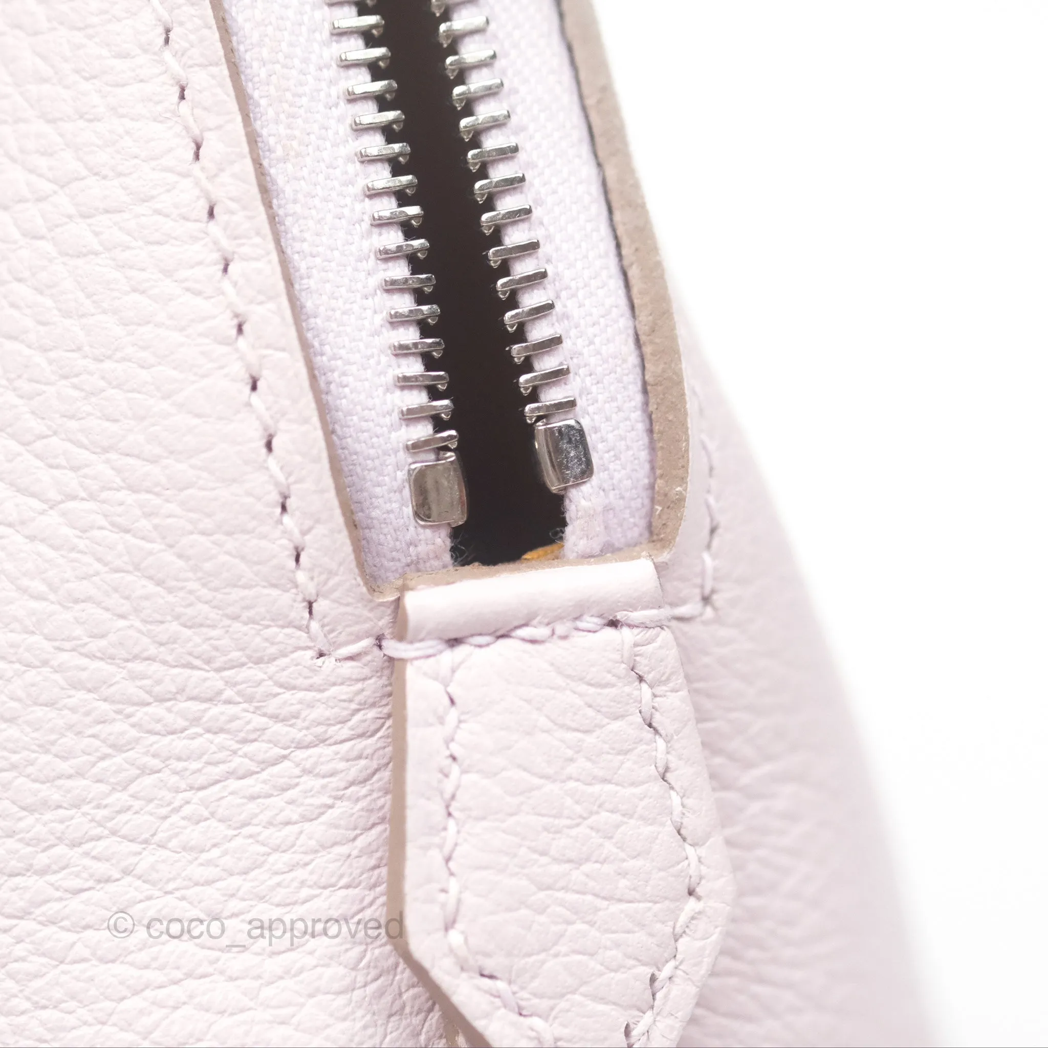 Herms Bolide Mini 1923 Verso Evercolor Mauve Pale 09/ Caramel 28 Palladium Hardware