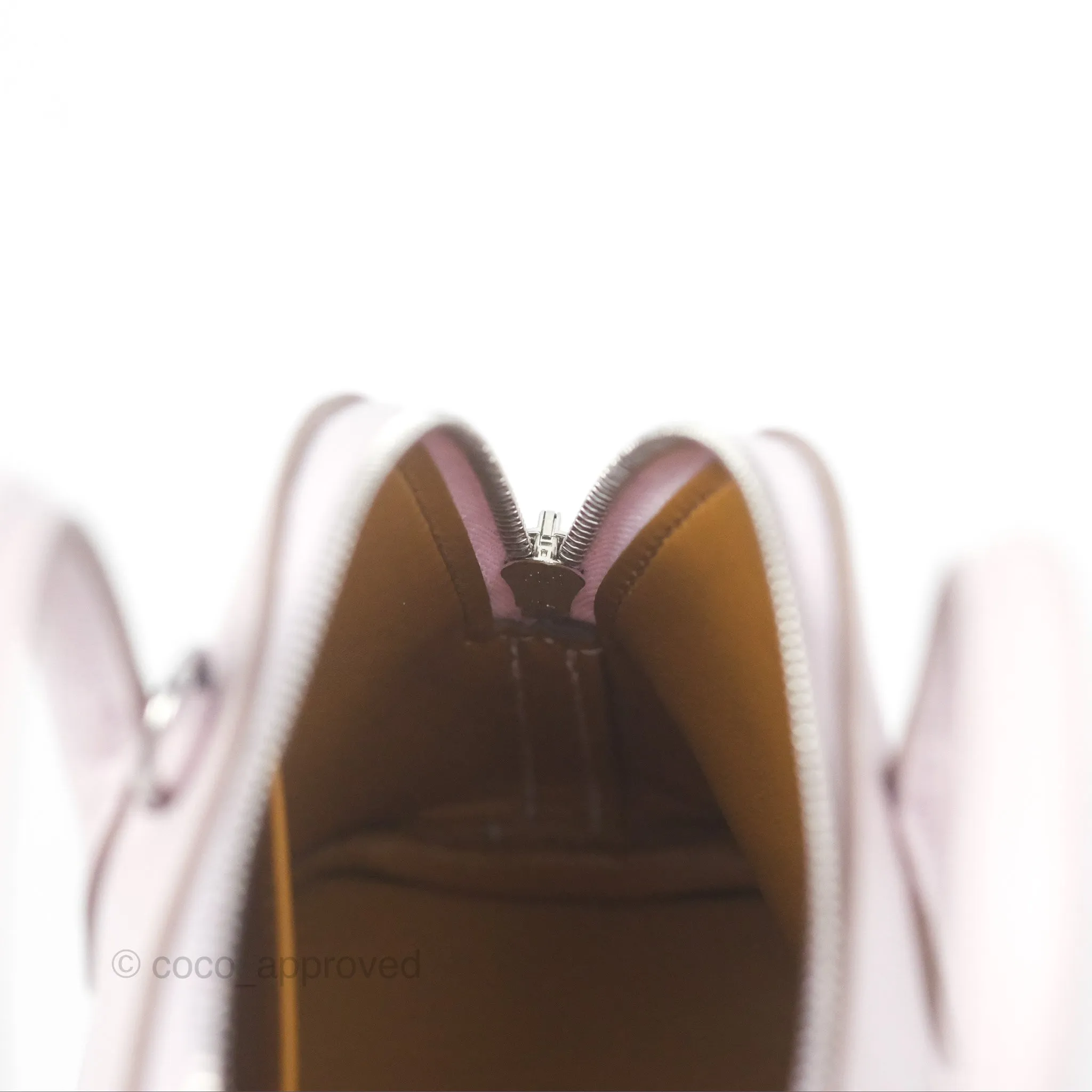 Herms Bolide Mini 1923 Verso Evercolor Mauve Pale 09/ Caramel 28 Palladium Hardware