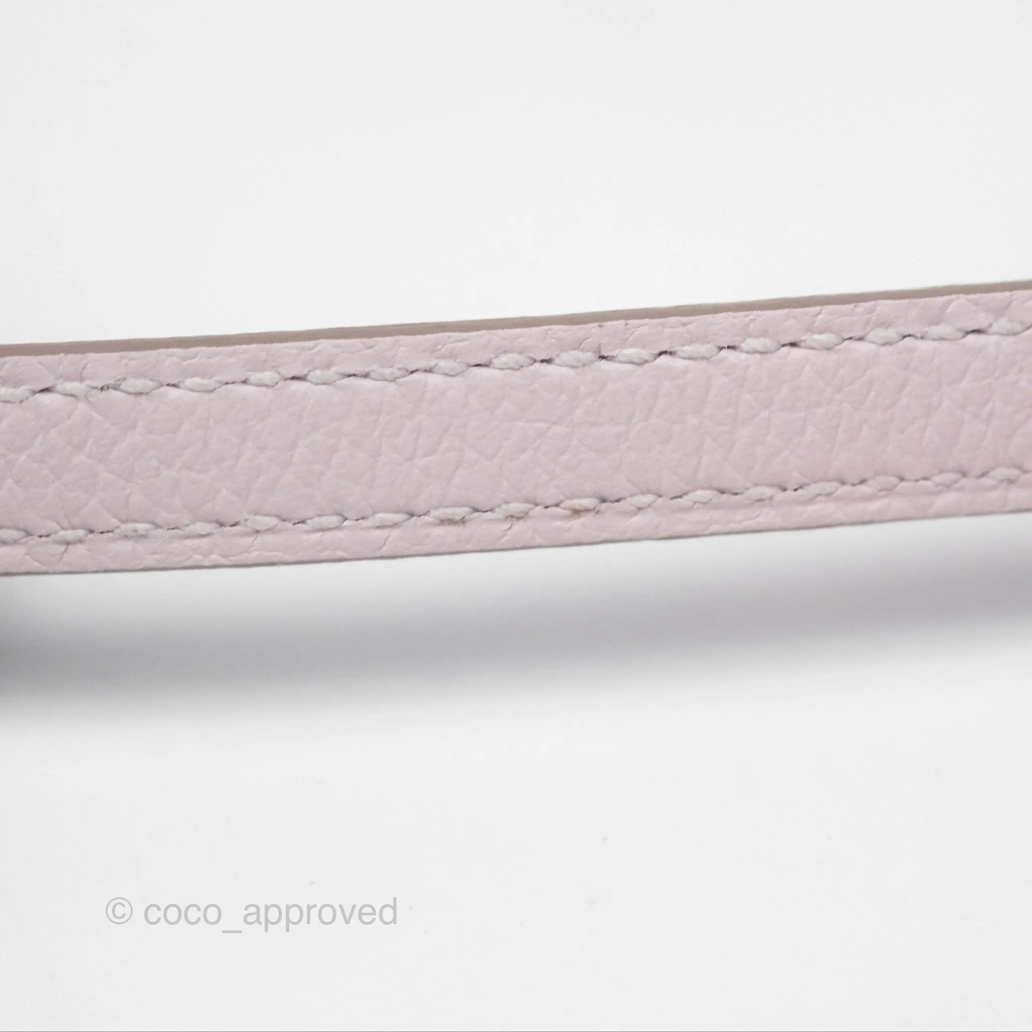 Herms Bolide Mini 1923 Verso Evercolor Mauve Pale 09/ Caramel 28 Palladium Hardware