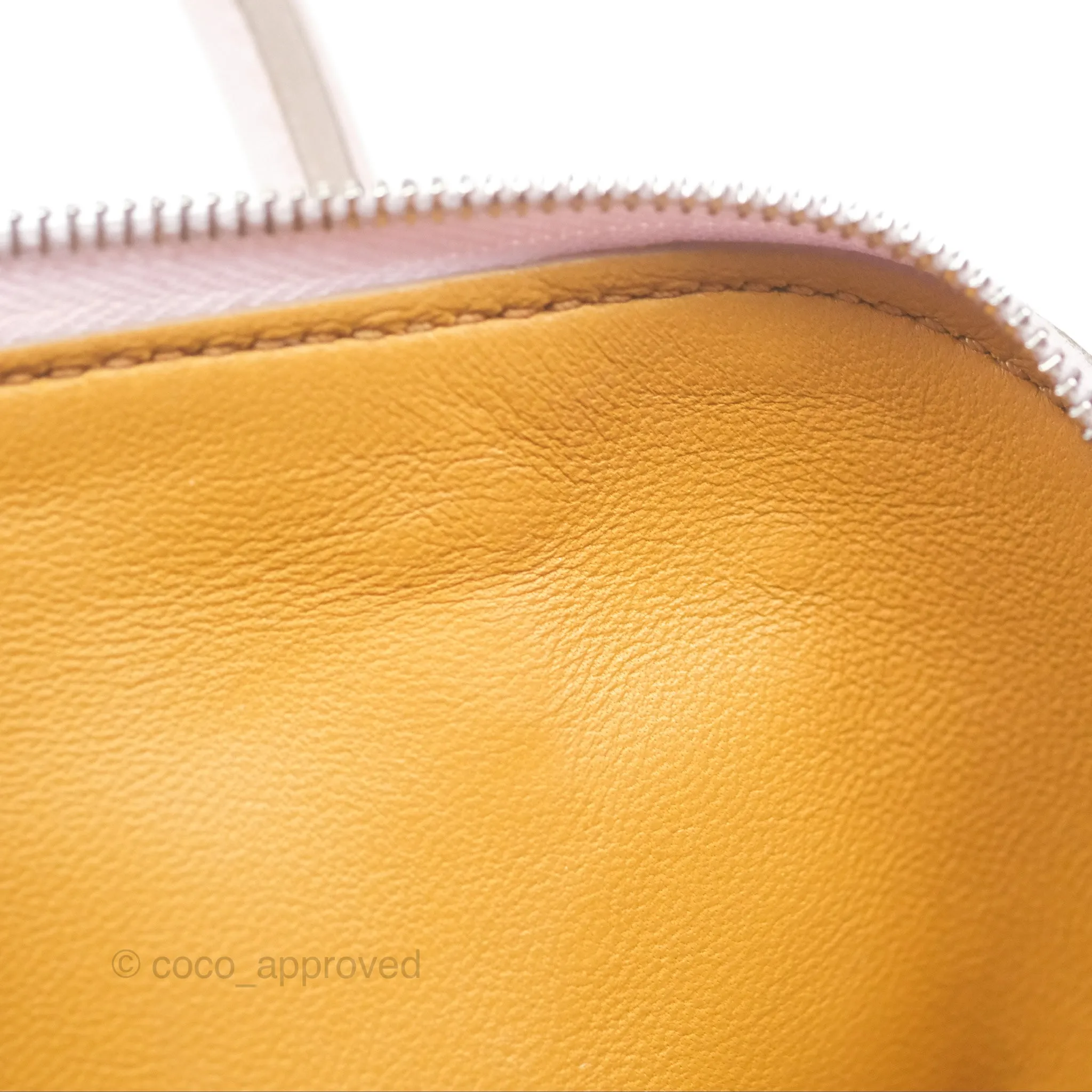 Herms Bolide Mini 1923 Verso Evercolor Mauve Pale 09/ Caramel 28 Palladium Hardware