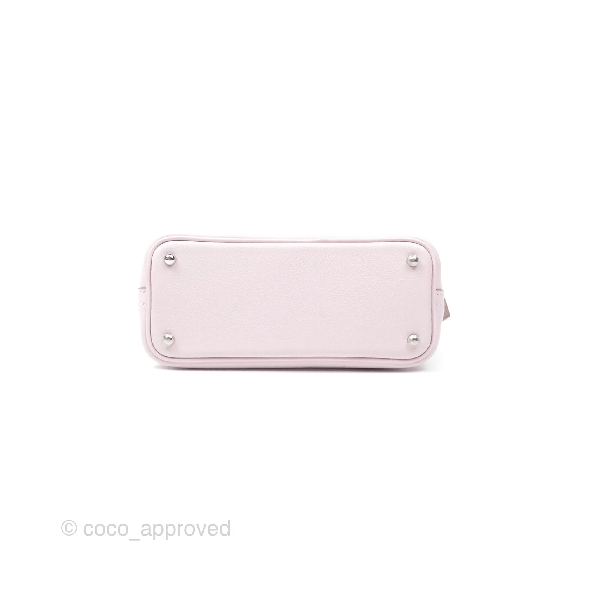 Herms Bolide Mini 1923 Verso Evercolor Mauve Pale 09/ Caramel 28 Palladium Hardware