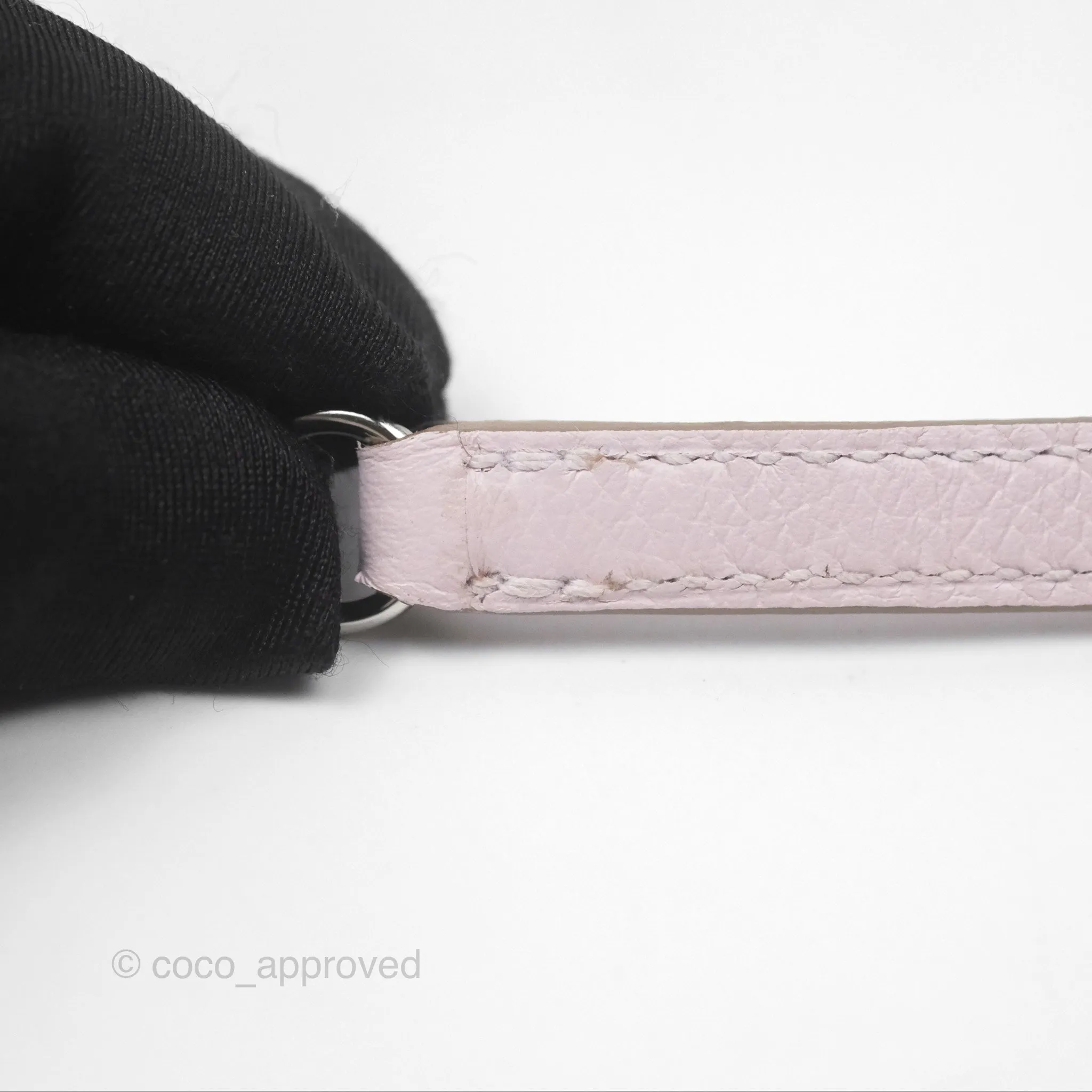 Herms Bolide Mini 1923 Verso Evercolor Mauve Pale 09/ Caramel 28 Palladium Hardware