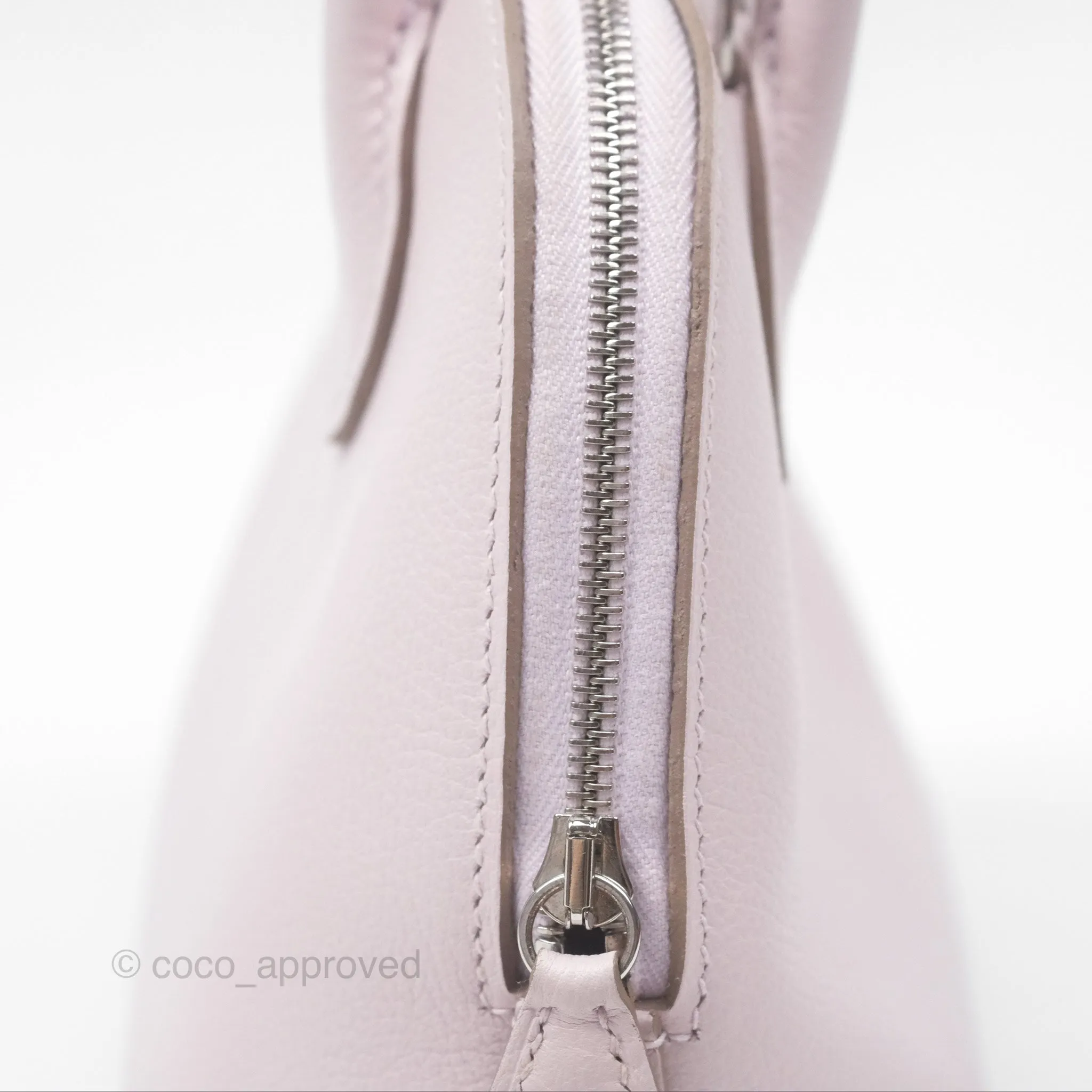 Herms Bolide Mini 1923 Verso Evercolor Mauve Pale 09/ Caramel 28 Palladium Hardware