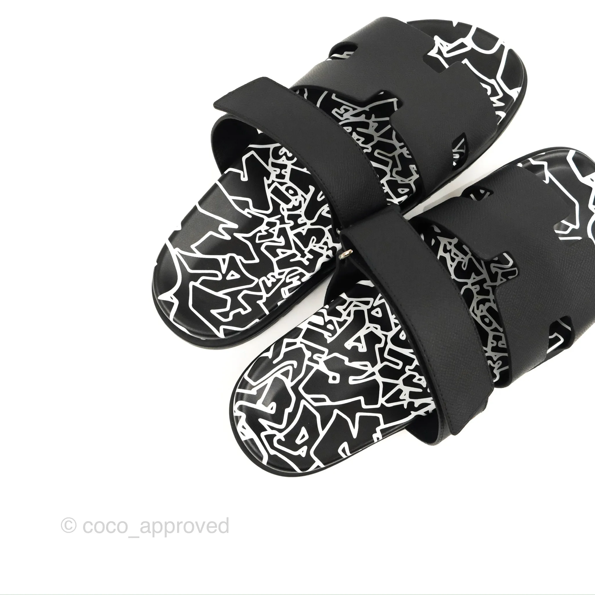 Herms Chypre Sandal 'Graff Hermes' Black Epsom