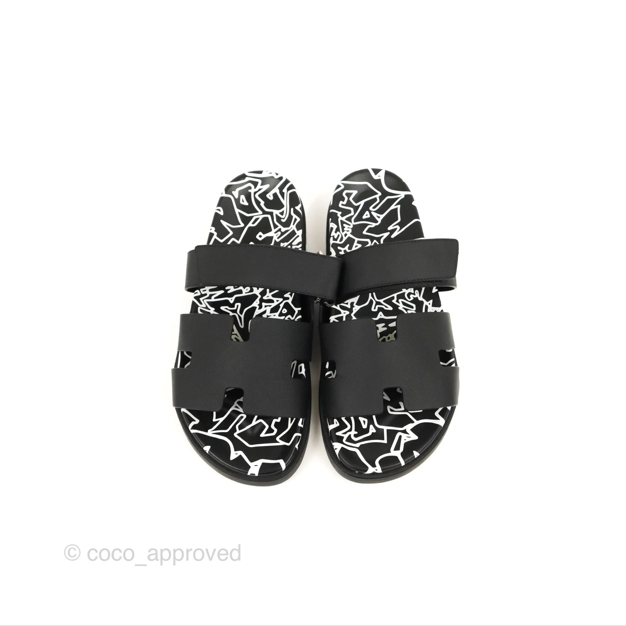 Herms Chypre Sandal 'Graff Hermes' Black Epsom