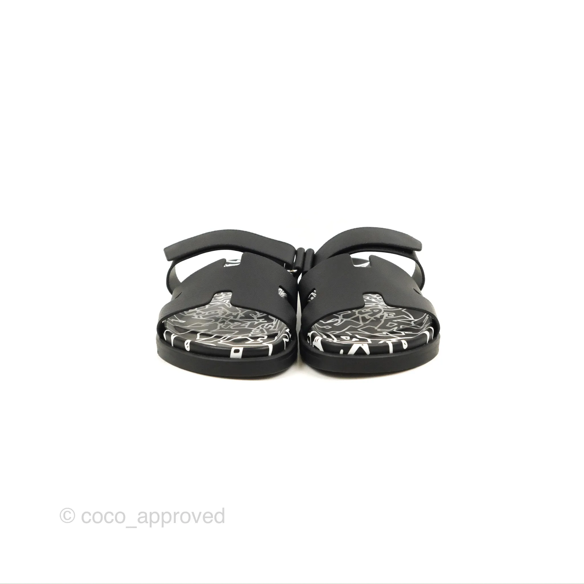Herms Chypre Sandal 'Graff Hermes' Black Epsom