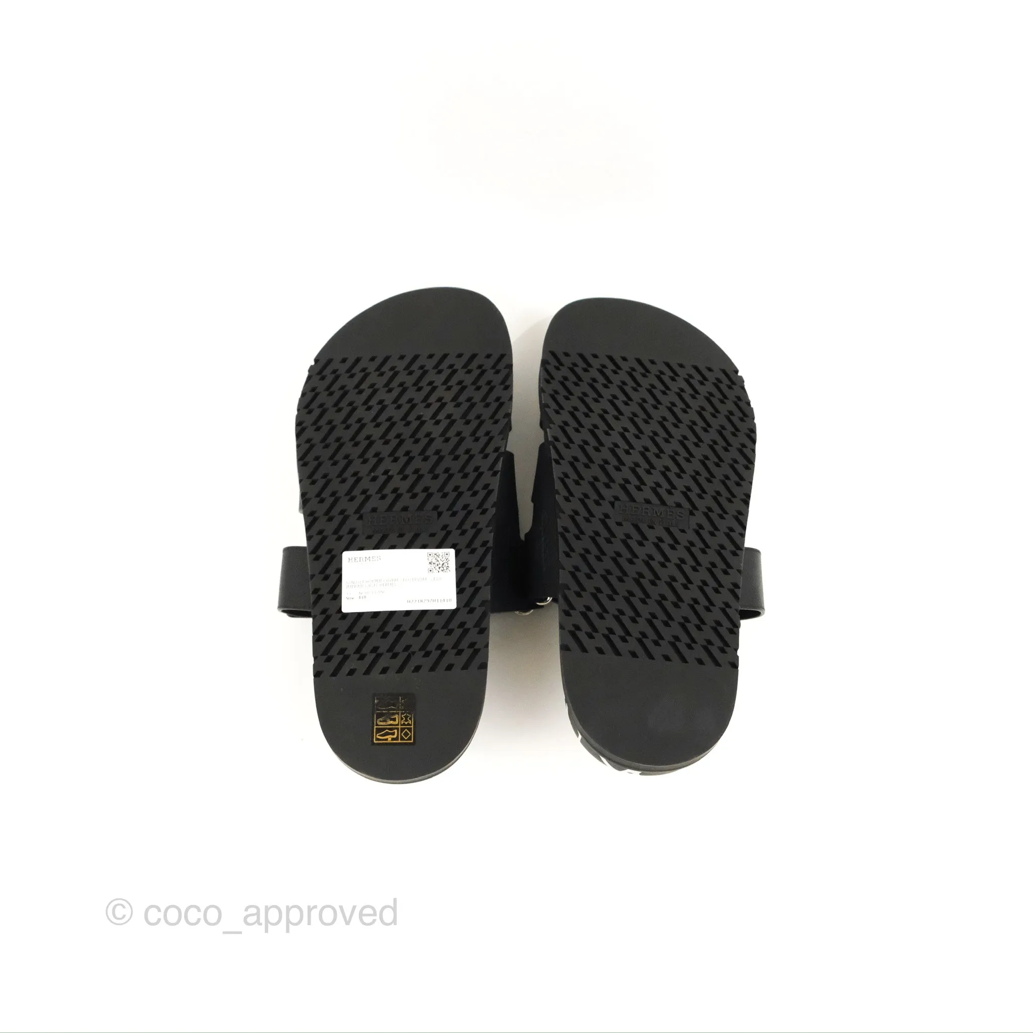 Herms Chypre Sandal 'Graff Hermes' Black Epsom