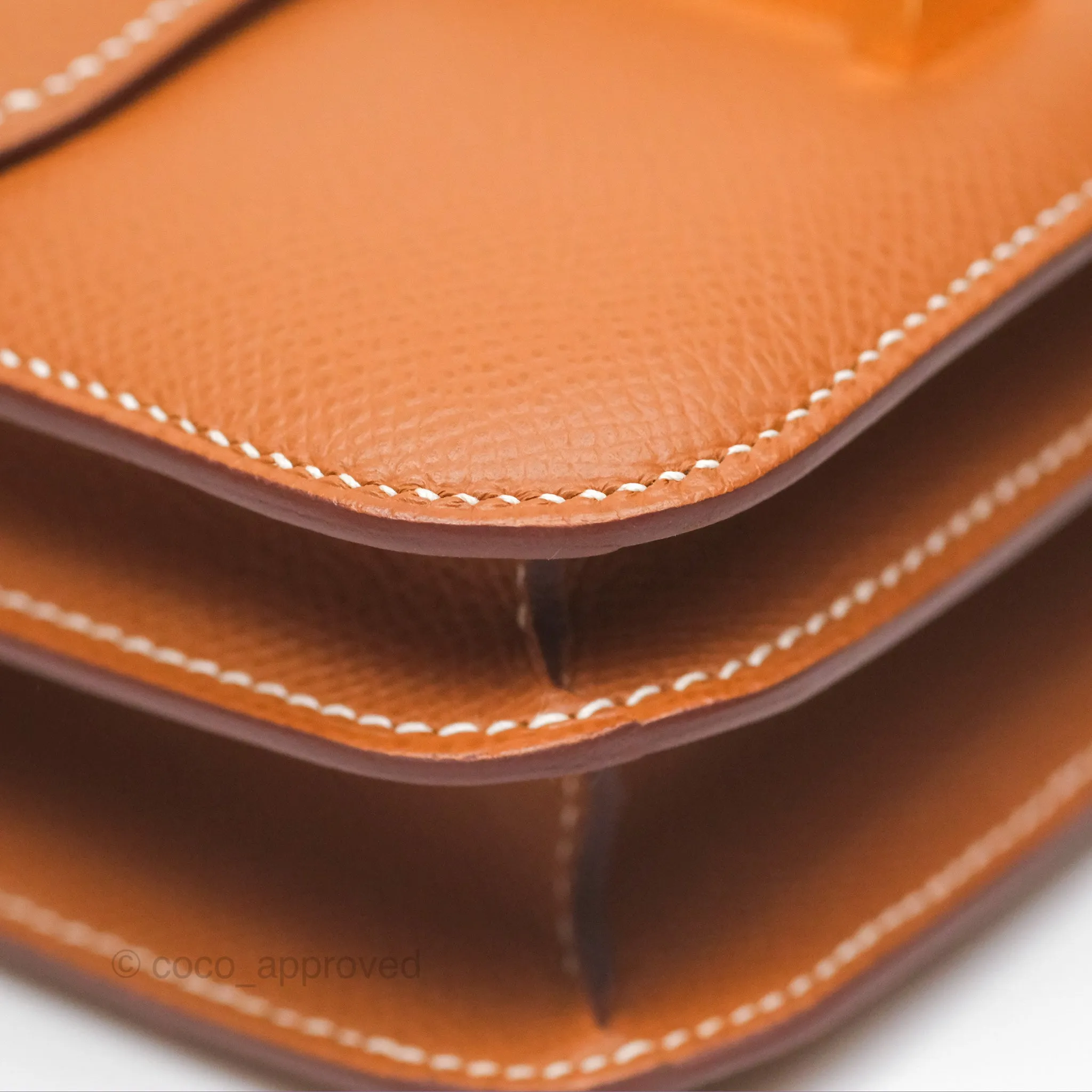 Herms Constance Mini 18 Gold Epsom Gold Hardware
