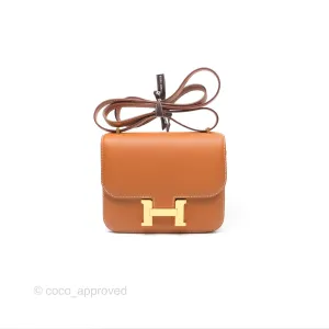 Herms Constance Mini 18 Gold Epsom Gold Hardware