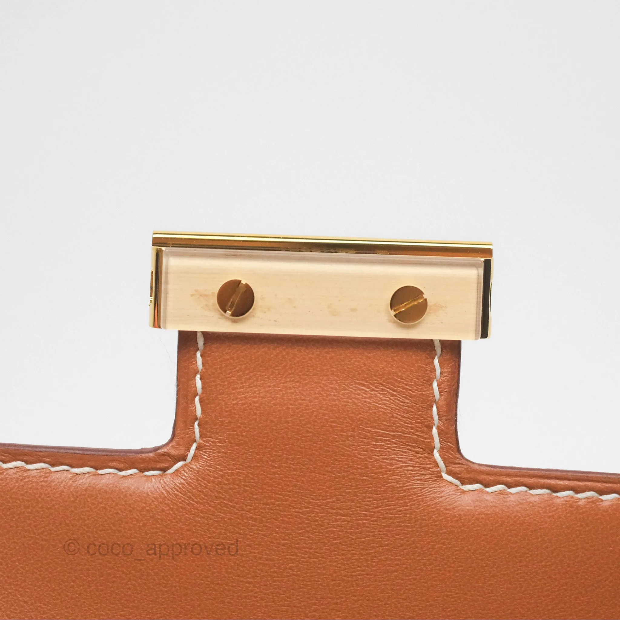 Herms Constance Mini 18 Gold Epsom Gold Hardware