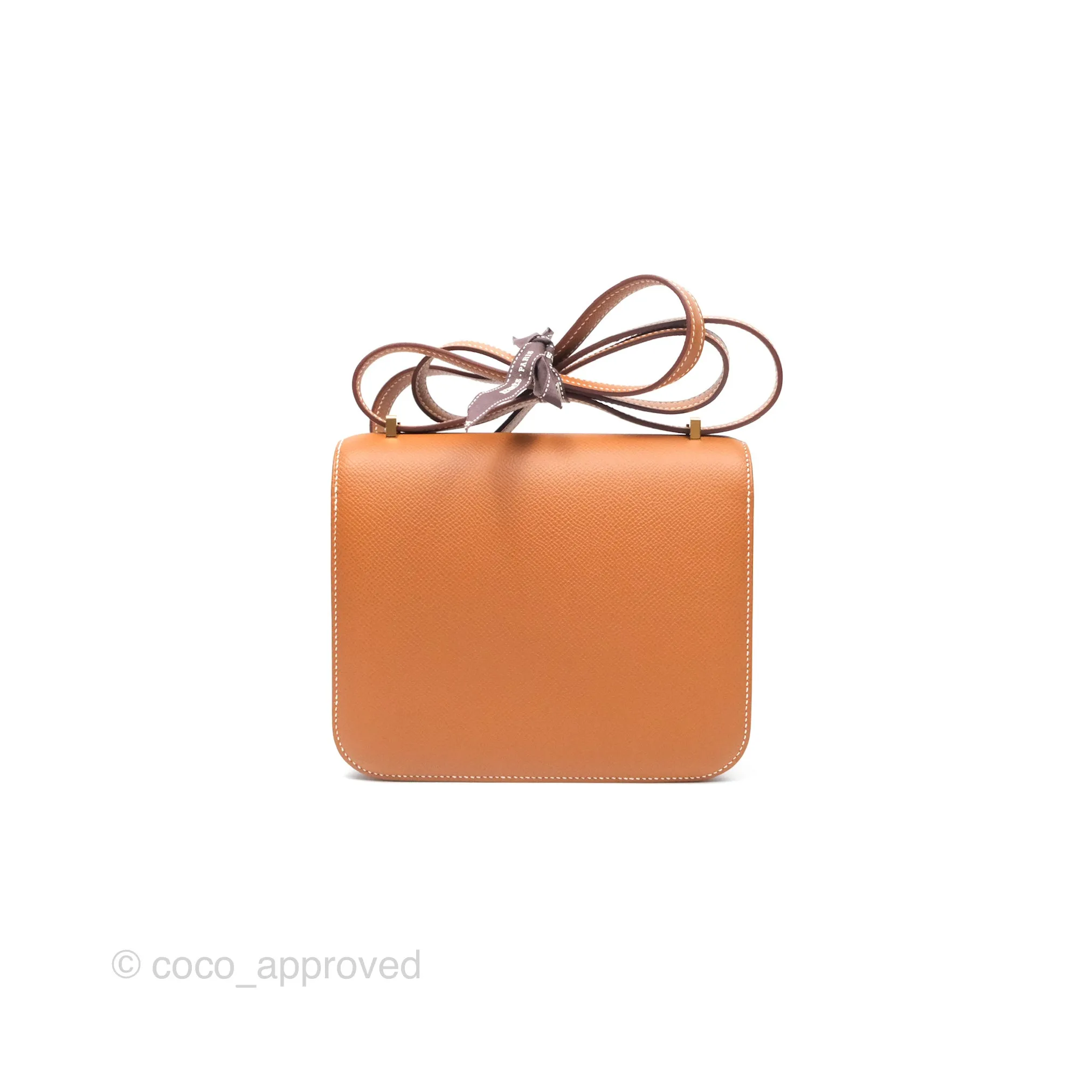Herms Constance Mini 18 Gold Epsom Gold Hardware