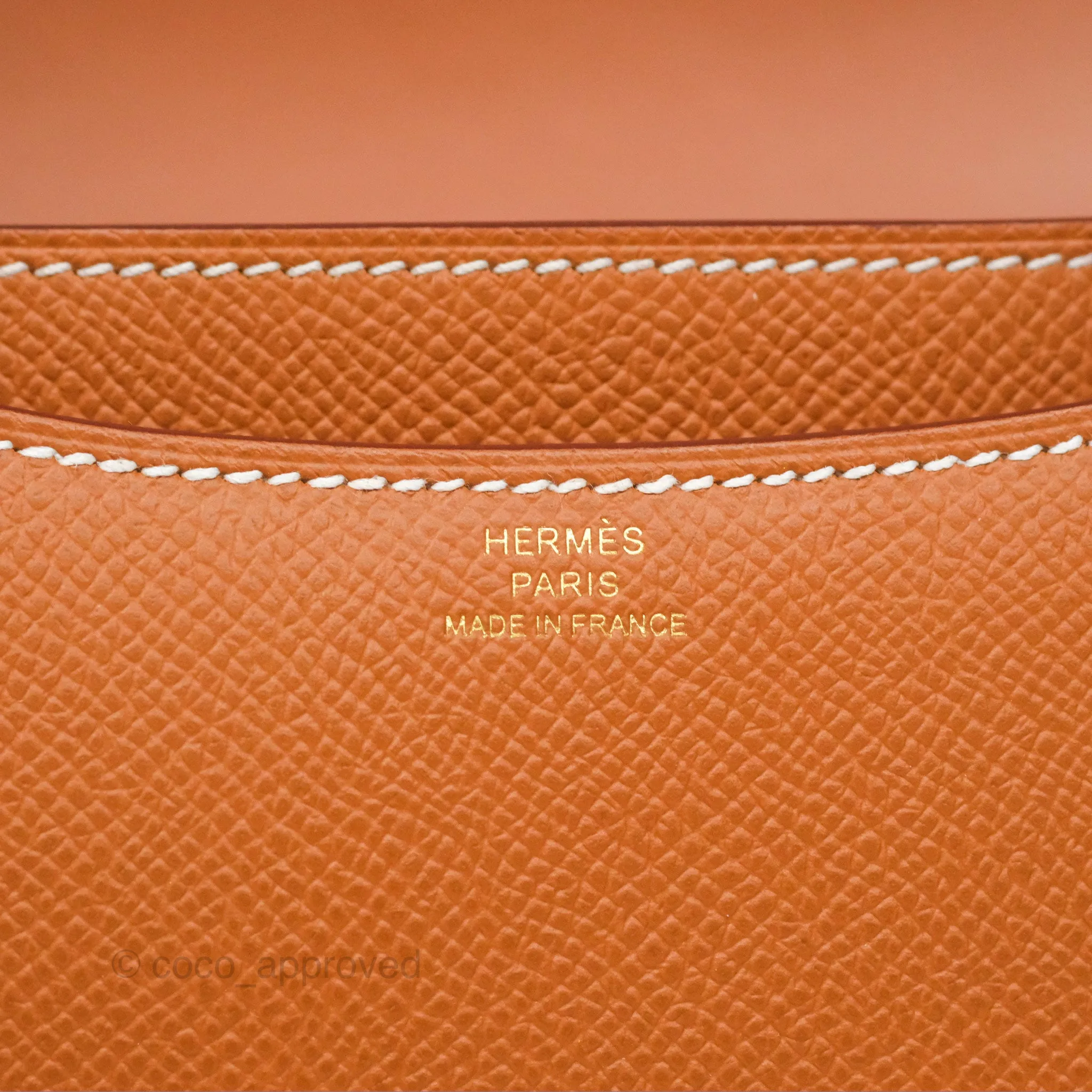 Herms Constance Mini 18 Gold Epsom Gold Hardware
