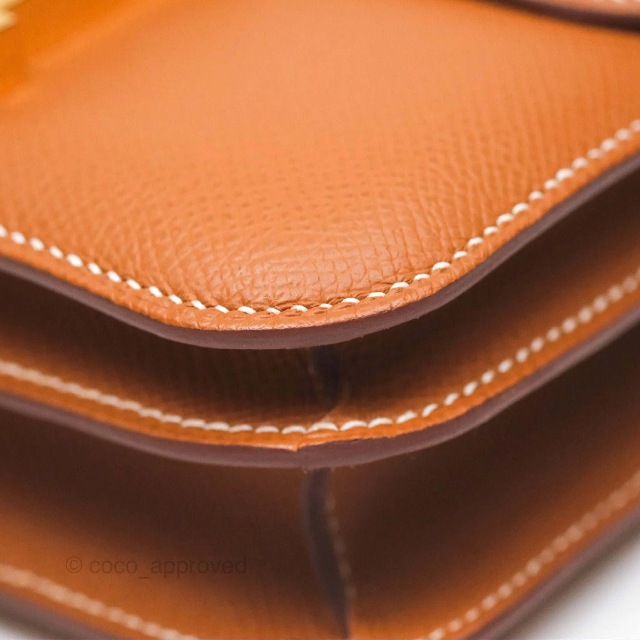 Herms Constance Mini 18 Gold Epsom Gold Hardware