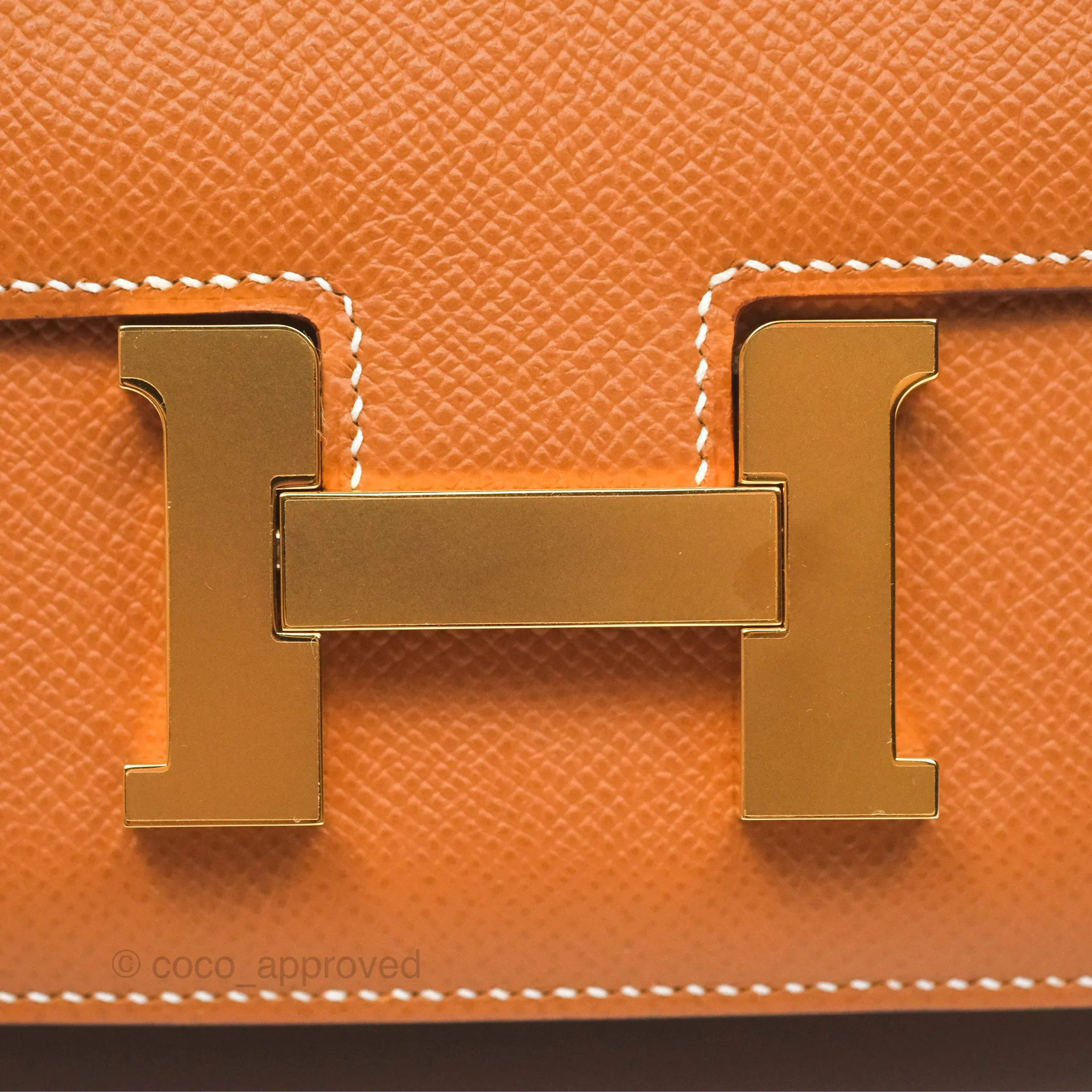 Herms Constance Mini 18 Gold Epsom Gold Hardware