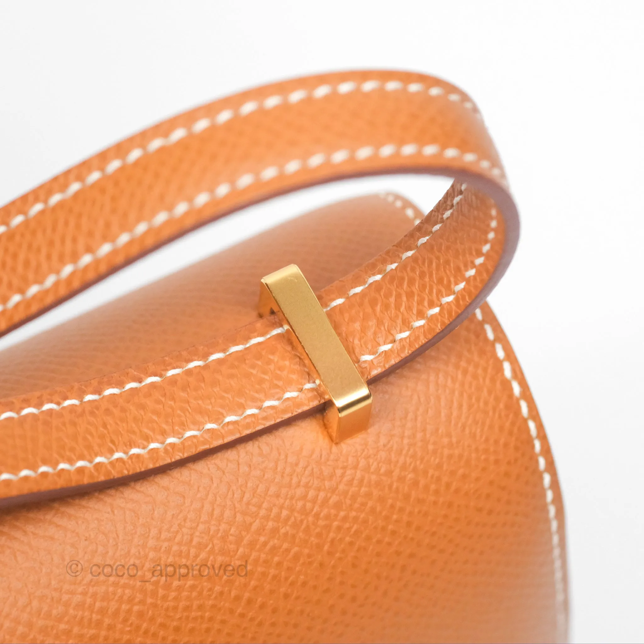 Herms Constance Mini 18 Gold Epsom Gold Hardware