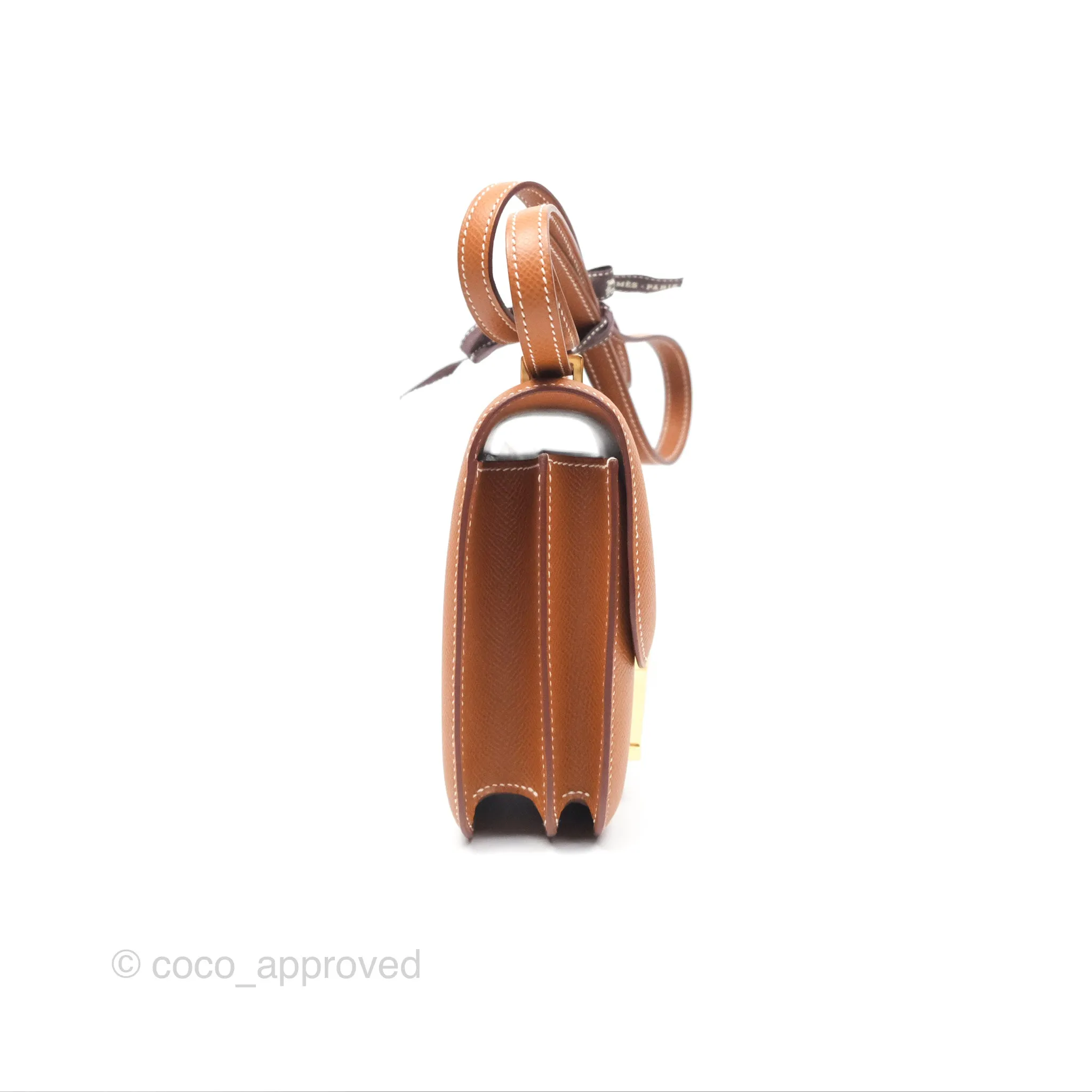 Herms Constance Mini 18 Gold Epsom Gold Hardware