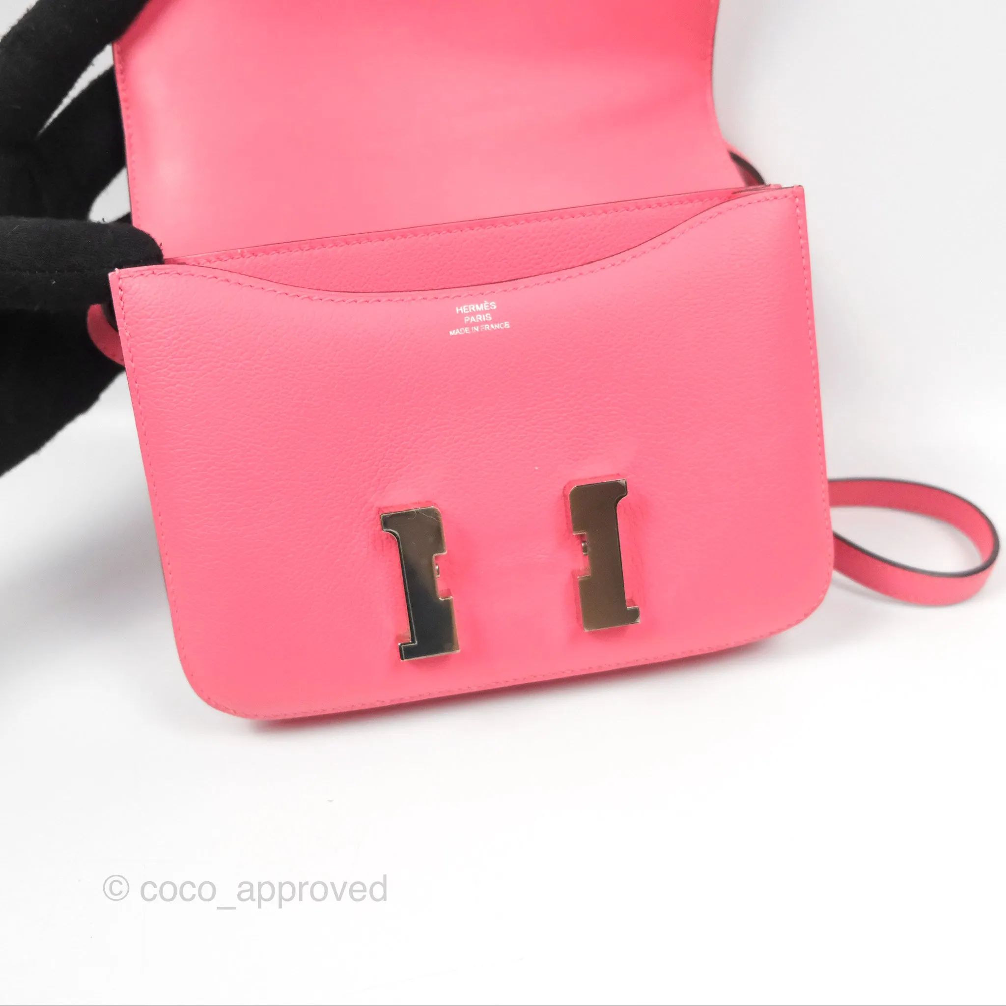 Herms Constance Mini 18 Rose Azalee Evercolor Palladium Hardware