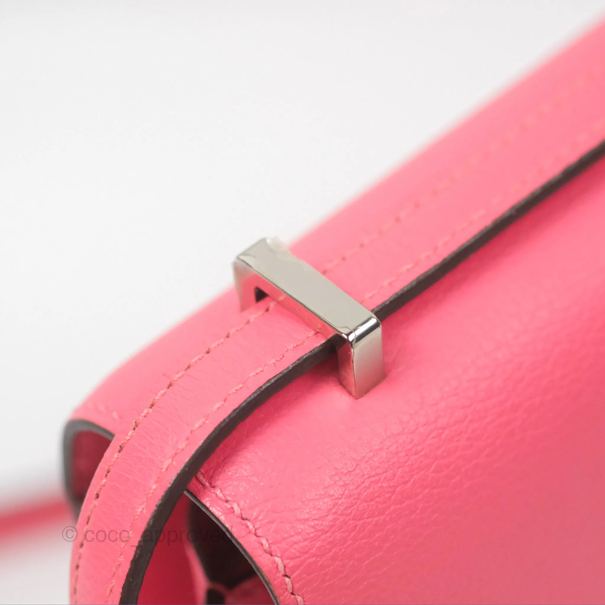 Herms Constance Mini 18 Rose Azalee Evercolor Palladium Hardware