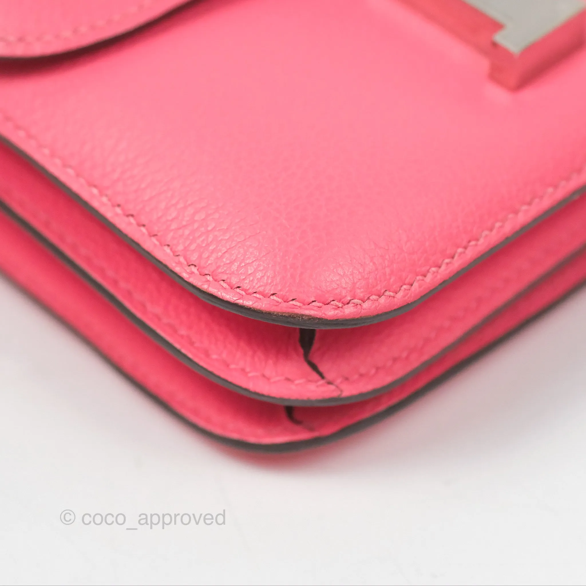 Herms Constance Mini 18 Rose Azalee Evercolor Palladium Hardware