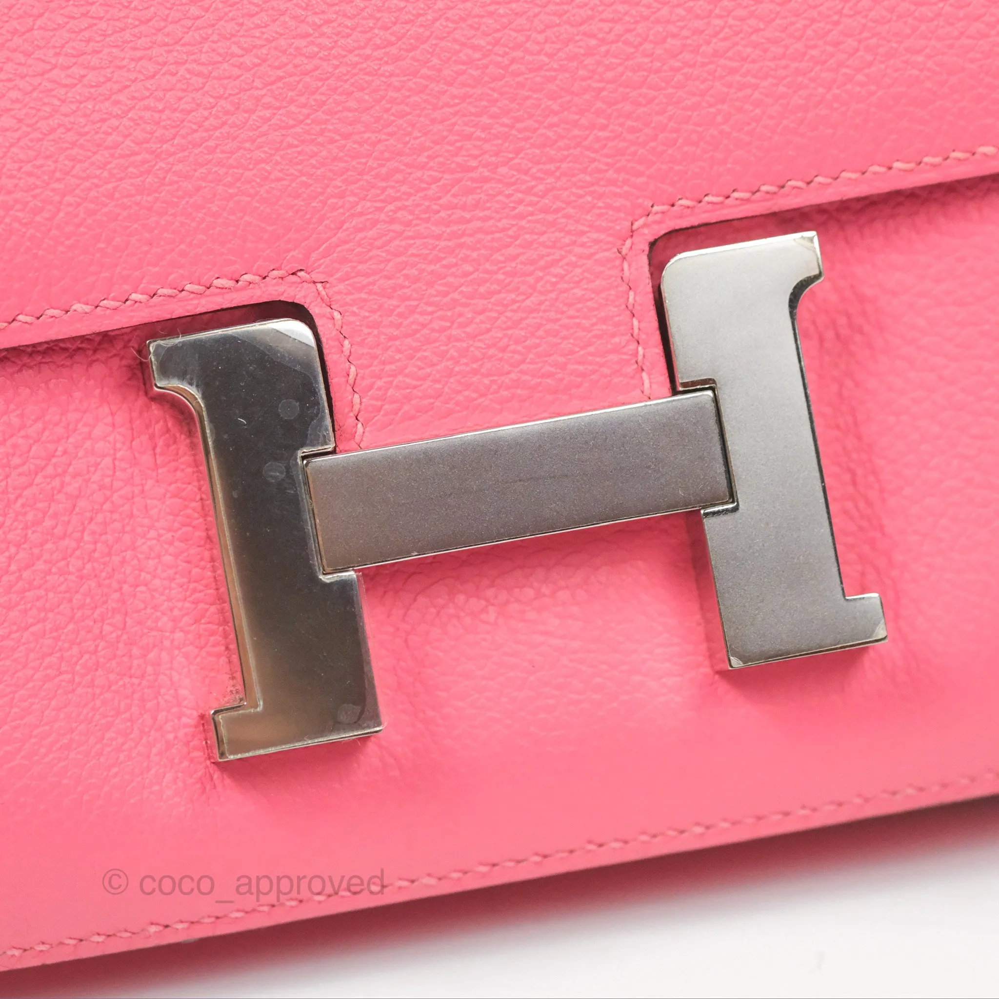 Herms Constance Mini 18 Rose Azalee Evercolor Palladium Hardware
