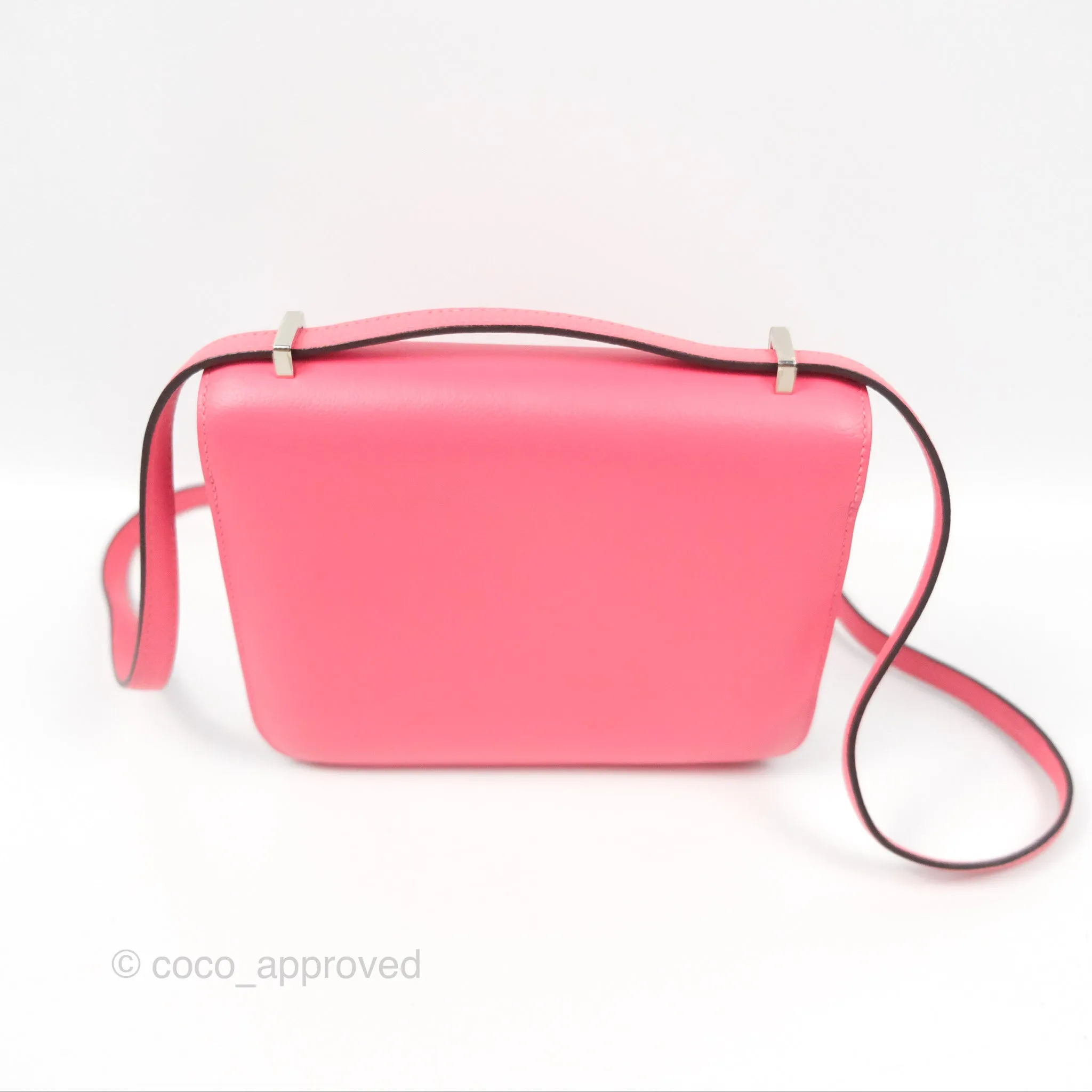 Herms Constance Mini 18 Rose Azalee Evercolor Palladium Hardware