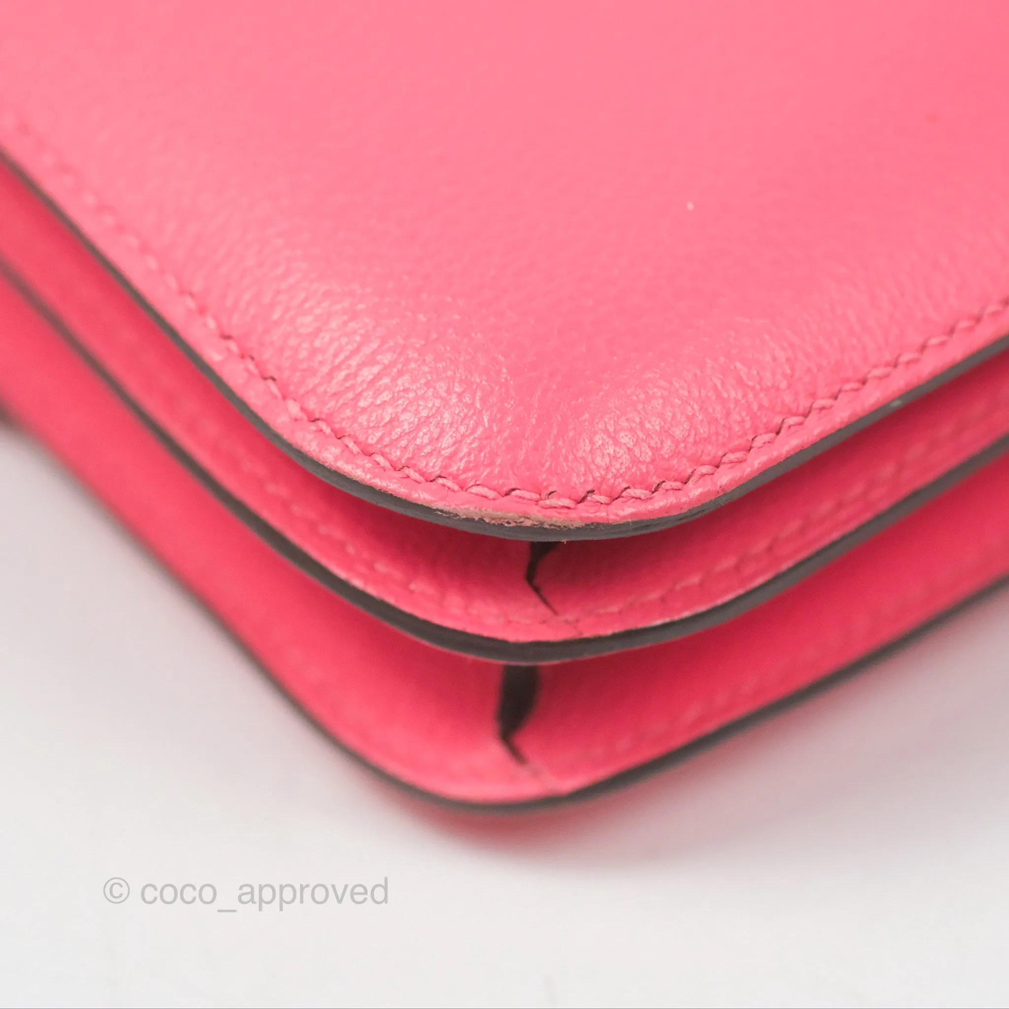 Herms Constance Mini 18 Rose Azalee Evercolor Palladium Hardware