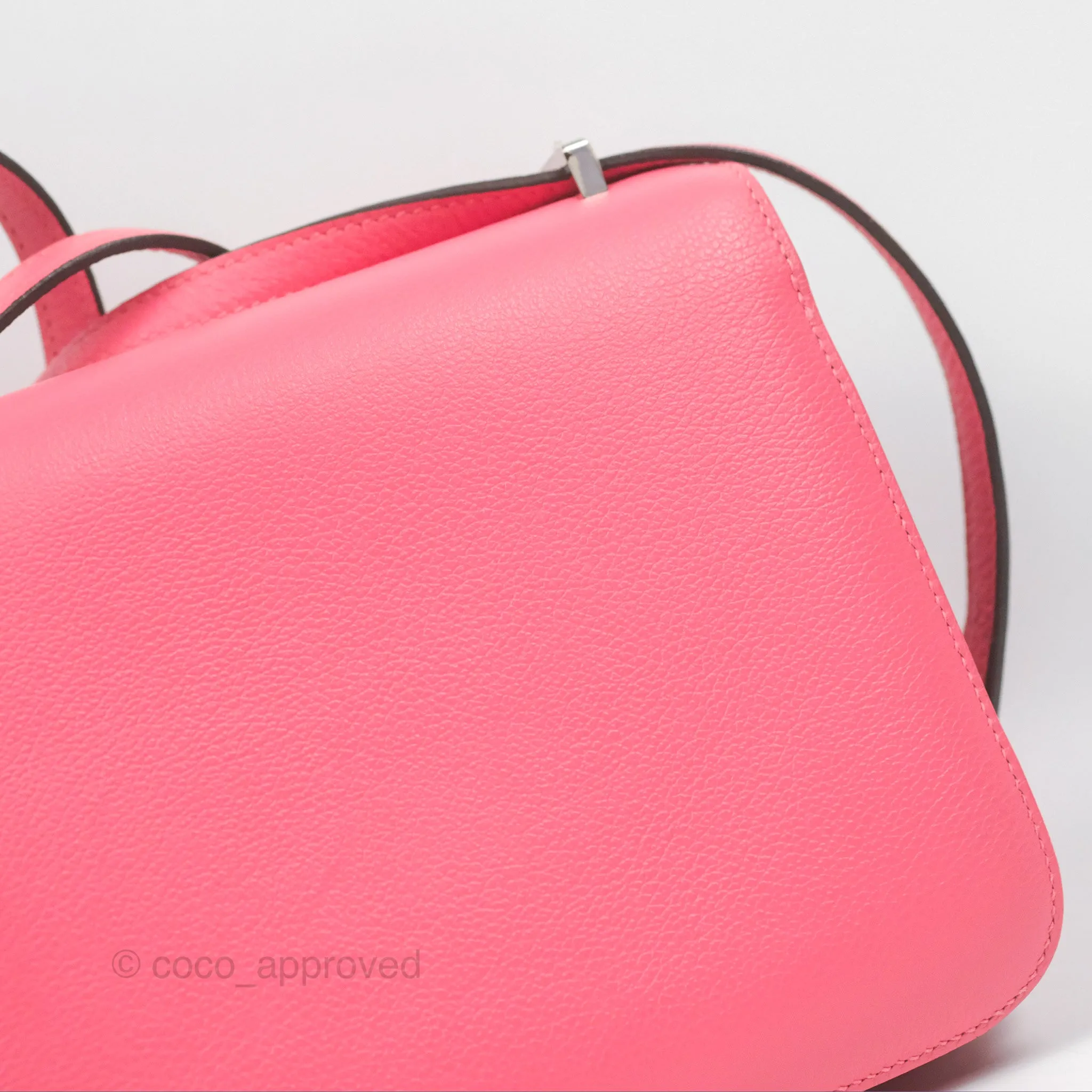 Herms Constance Mini 18 Rose Azalee Evercolor Palladium Hardware